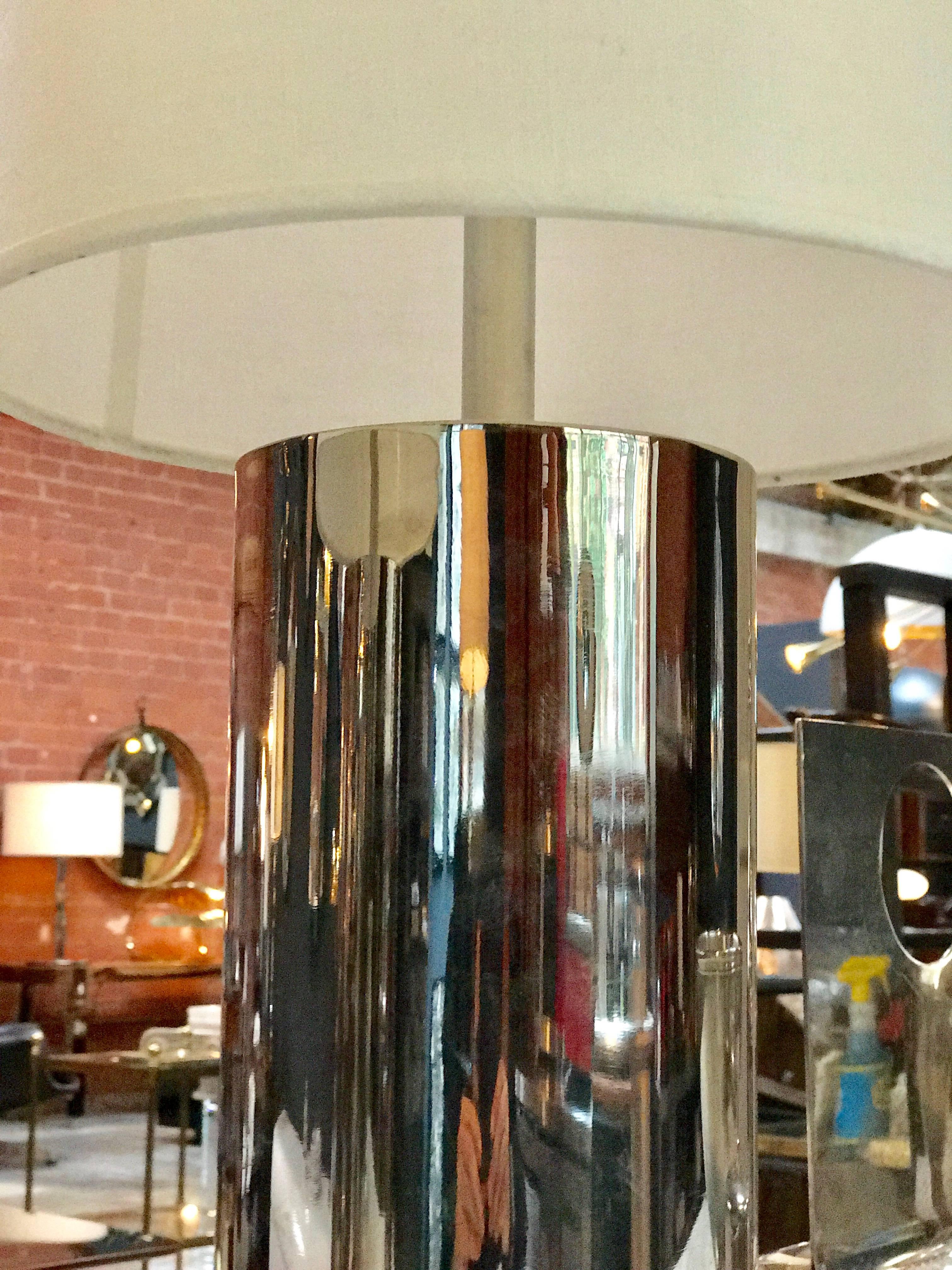 Italian Reggiani Steel Cylinder Light In Excellent Condition In Los Angeles, CA