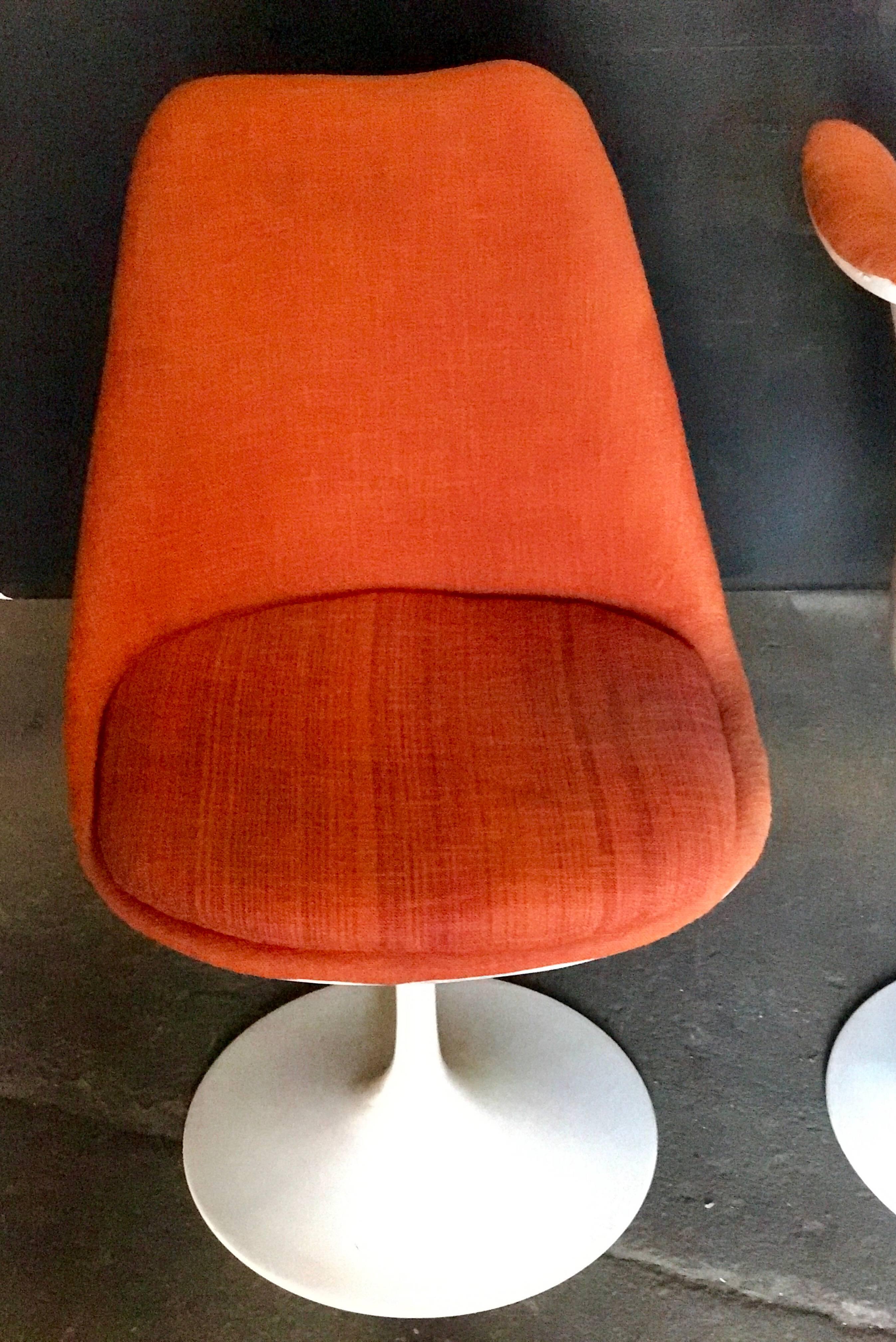 German Pair of Saarinen Orange Swivel Chairs, 1960s