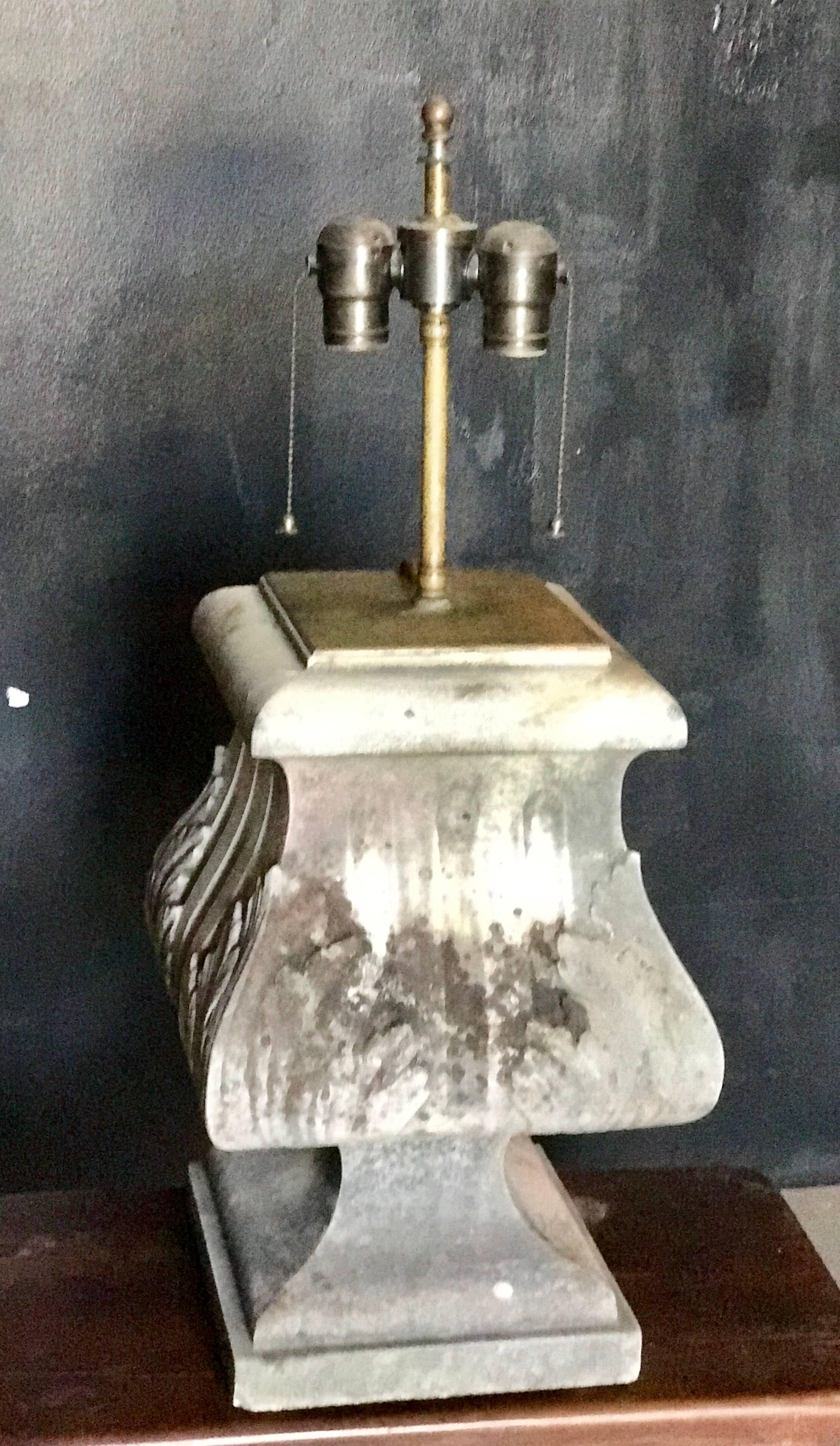 Italian 19th C. Stone Architectural Table Lamp 2