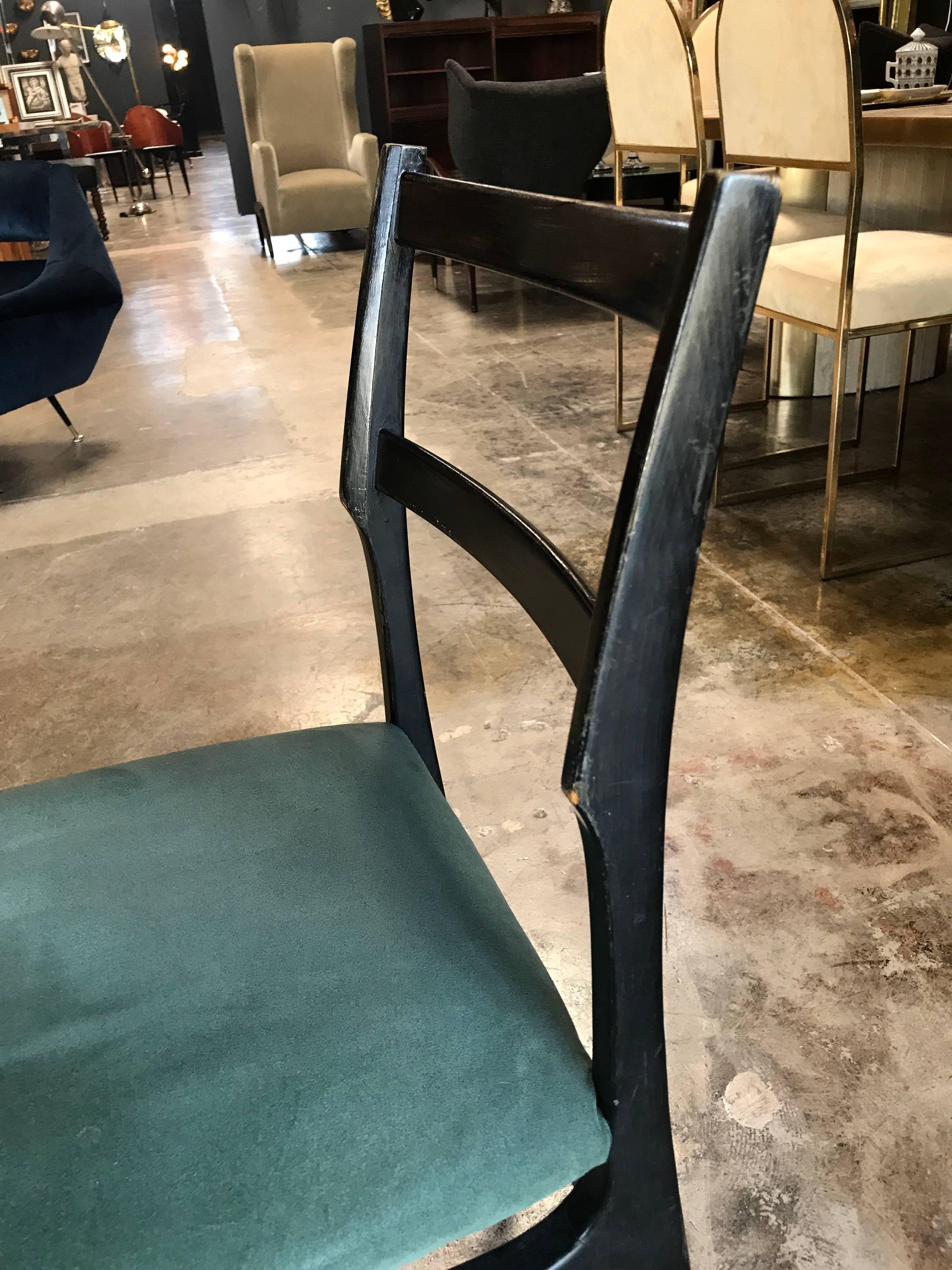 Pair of Gio Ponti Leggera Dining Chairs In Good Condition In Los Angeles, CA