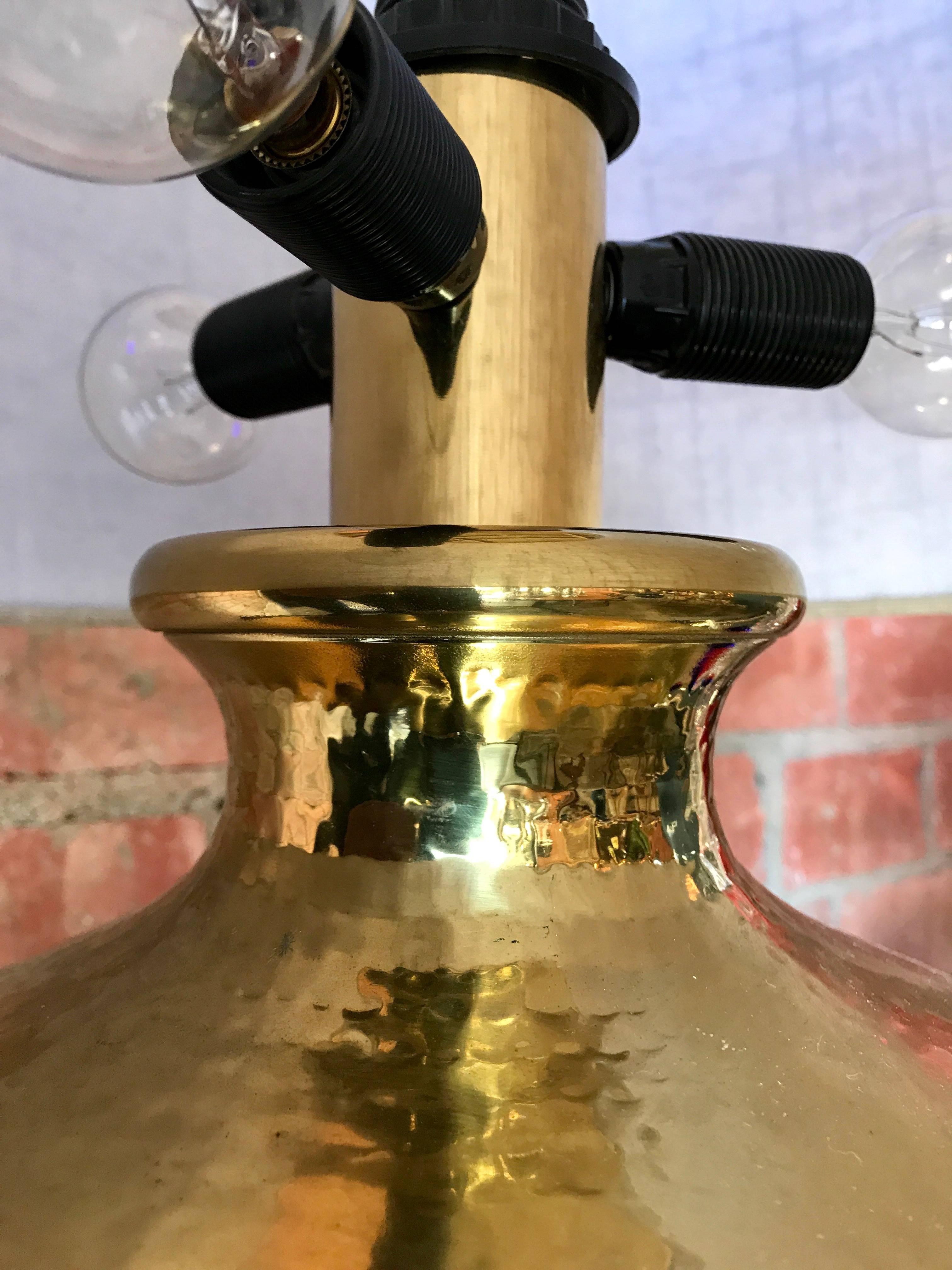 Italian Hammered Brass Table Lamp 2