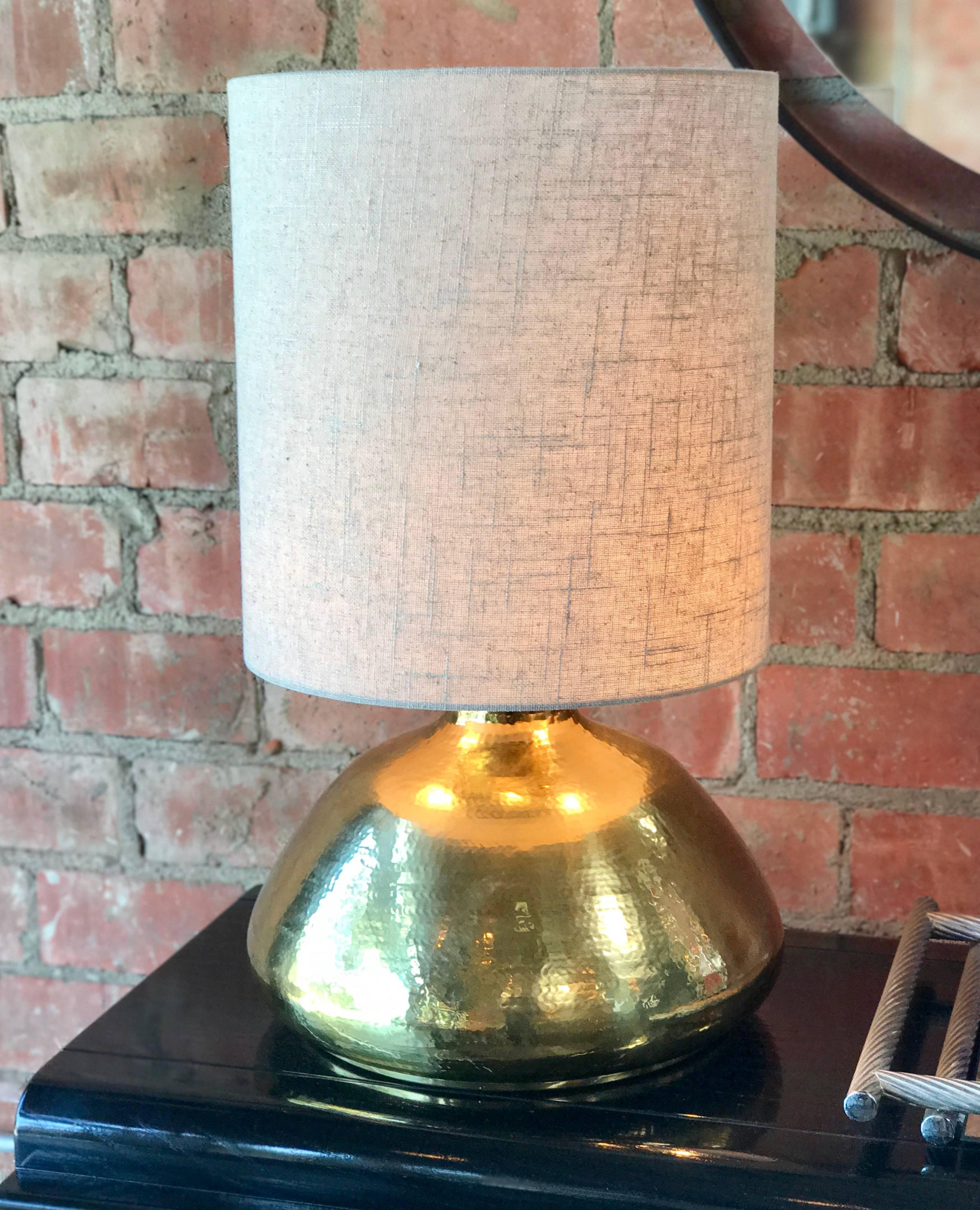 Italian Hammered Brass Table Lamp 3