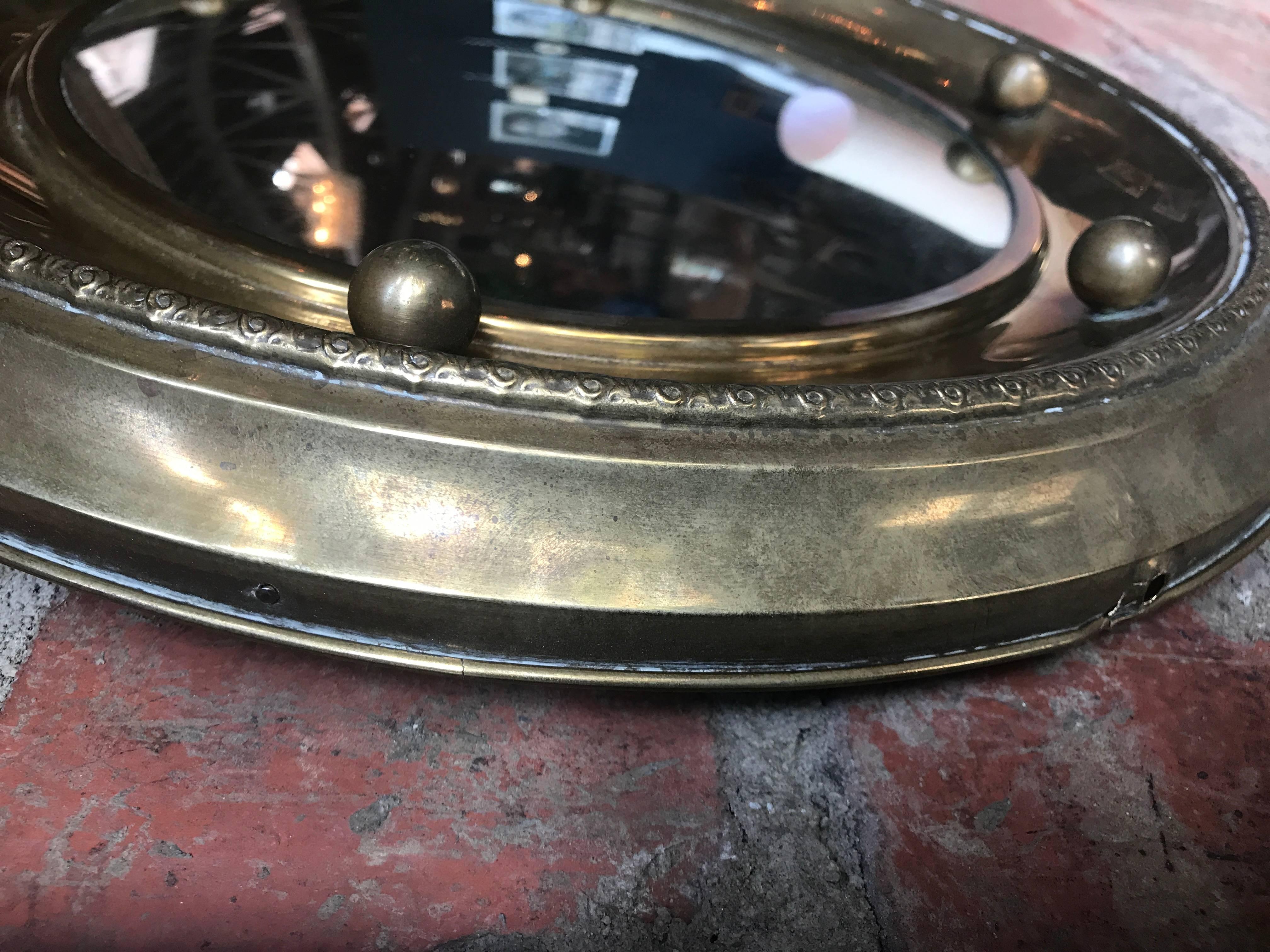 Italian Round Mirror in Brass, 1920 2