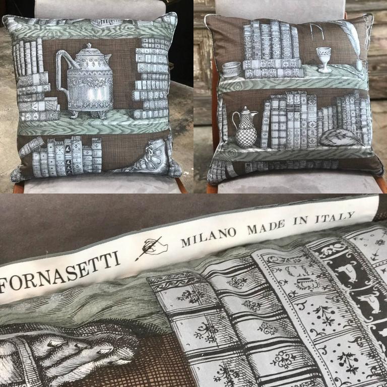 Pair of Piero Fornasetti Pillows, 1950s For Sale at 1stdibs
