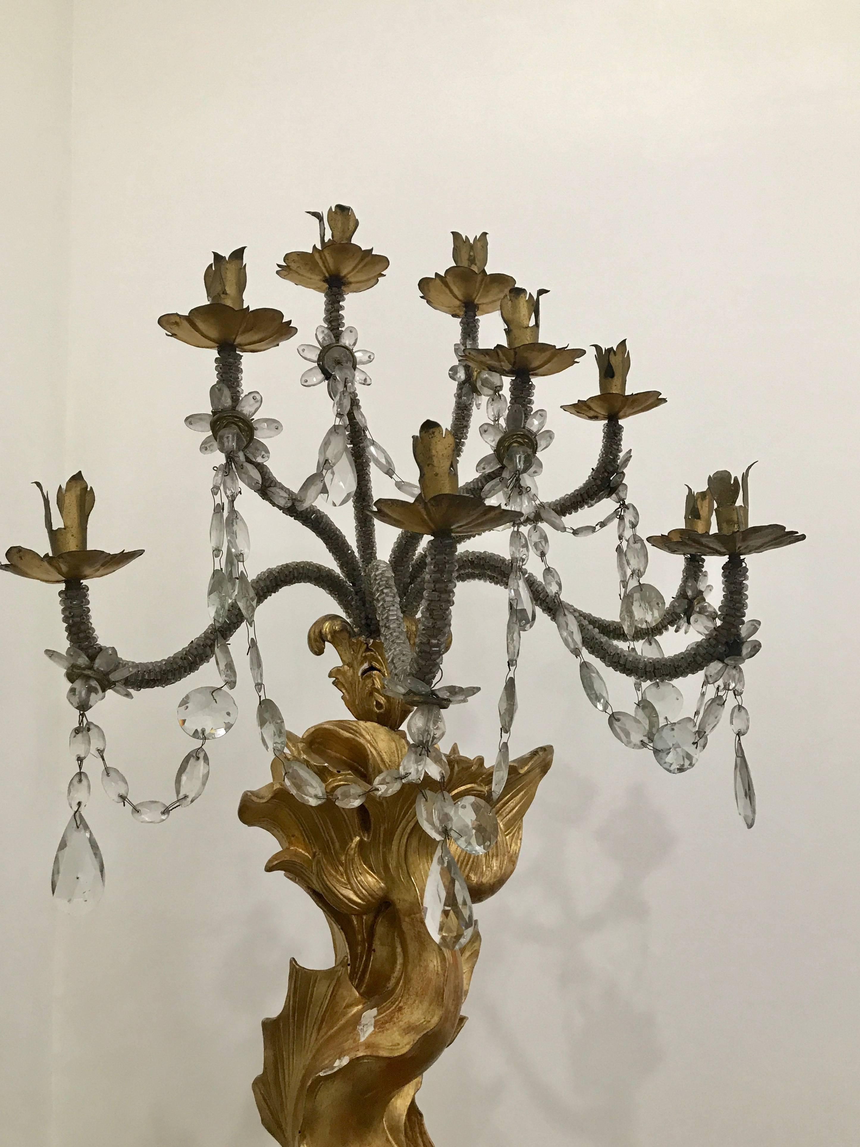18th Century and Earlier Pair of Magnificent 17th Century Candelabra by Domenico Parodi