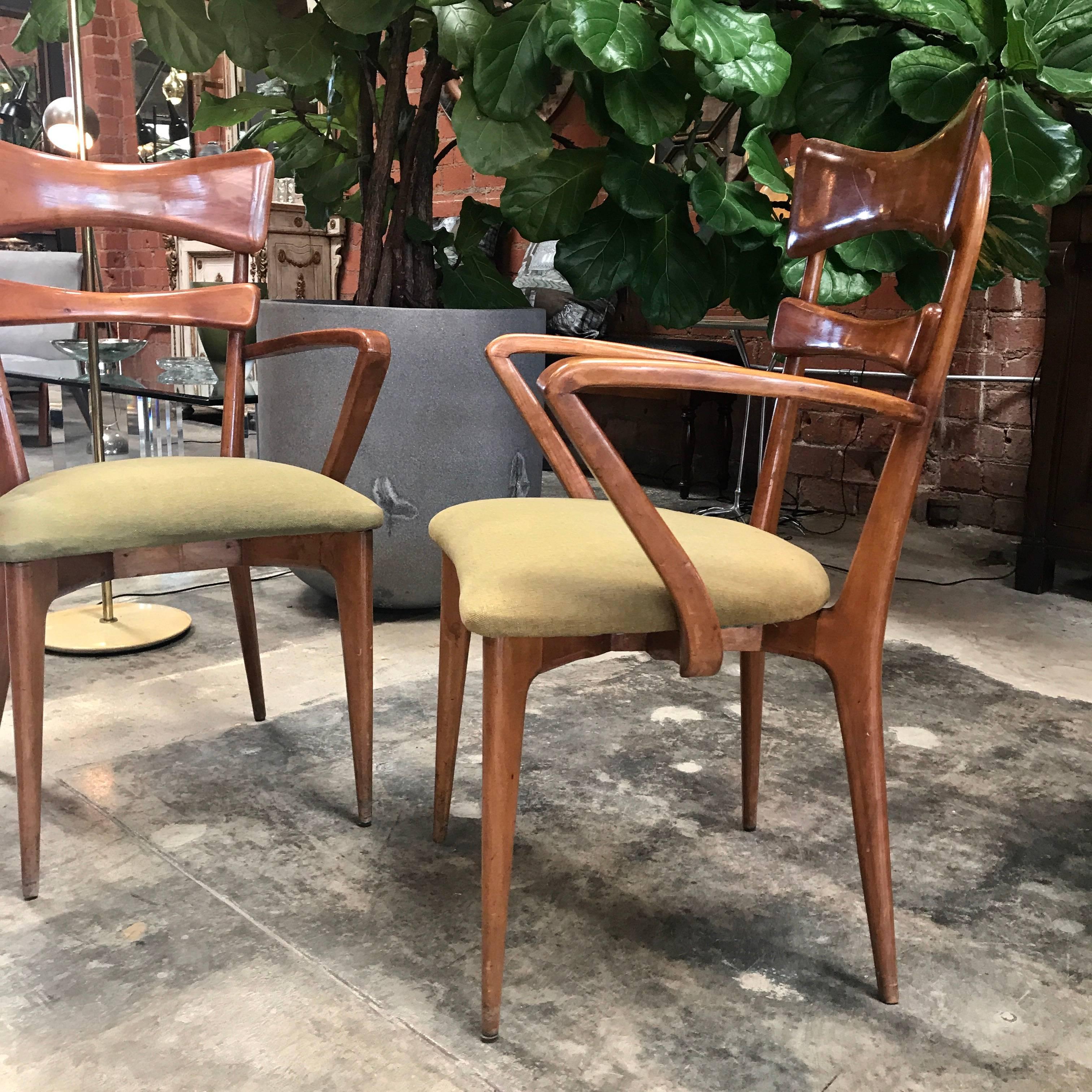 Italian Pair of Very Rare Ico Parisi Armchairs In Excellent Condition In Los Angeles, CA