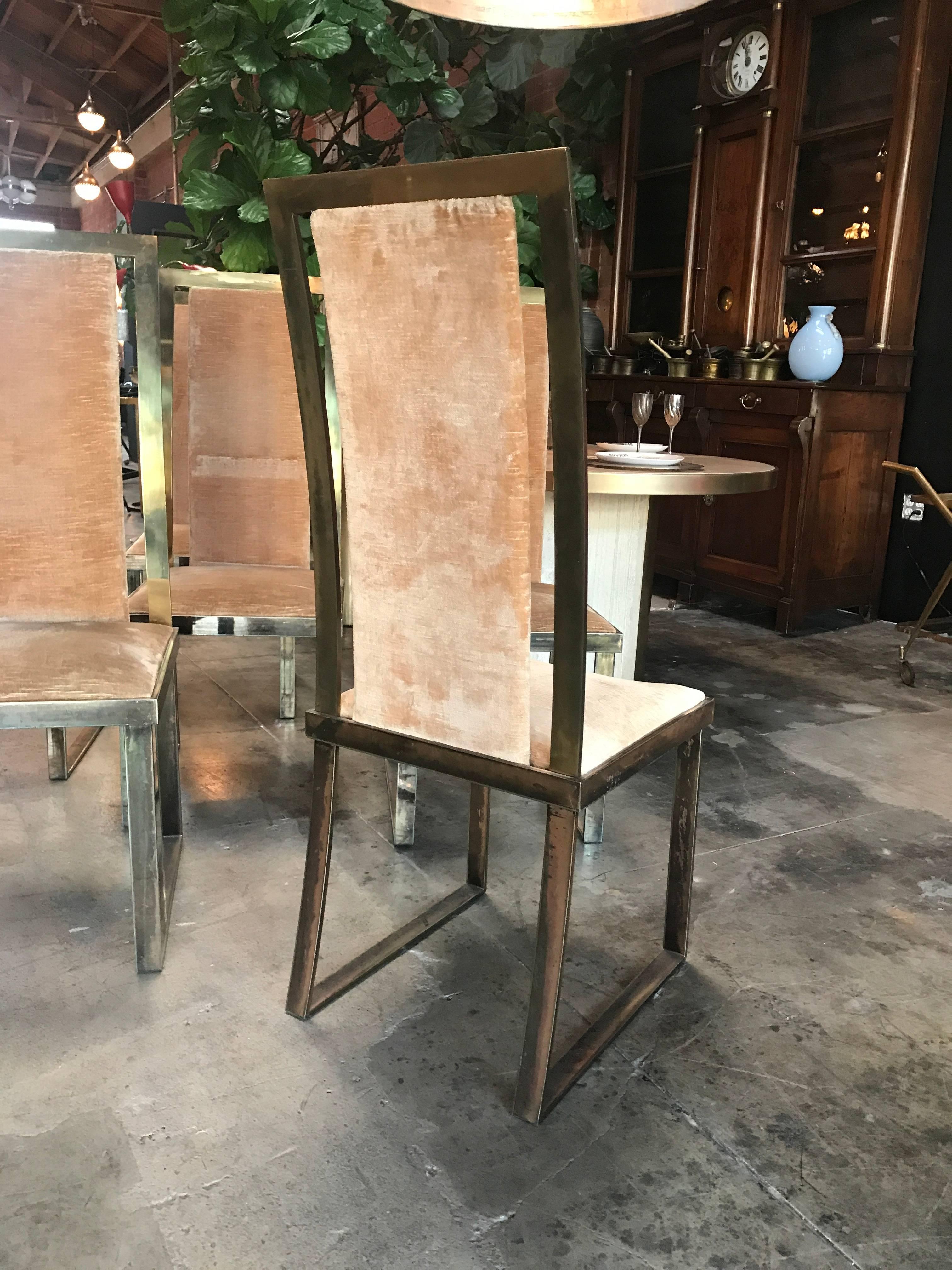 Italian Chairs in Massive Brass, 1960, Set of four 1