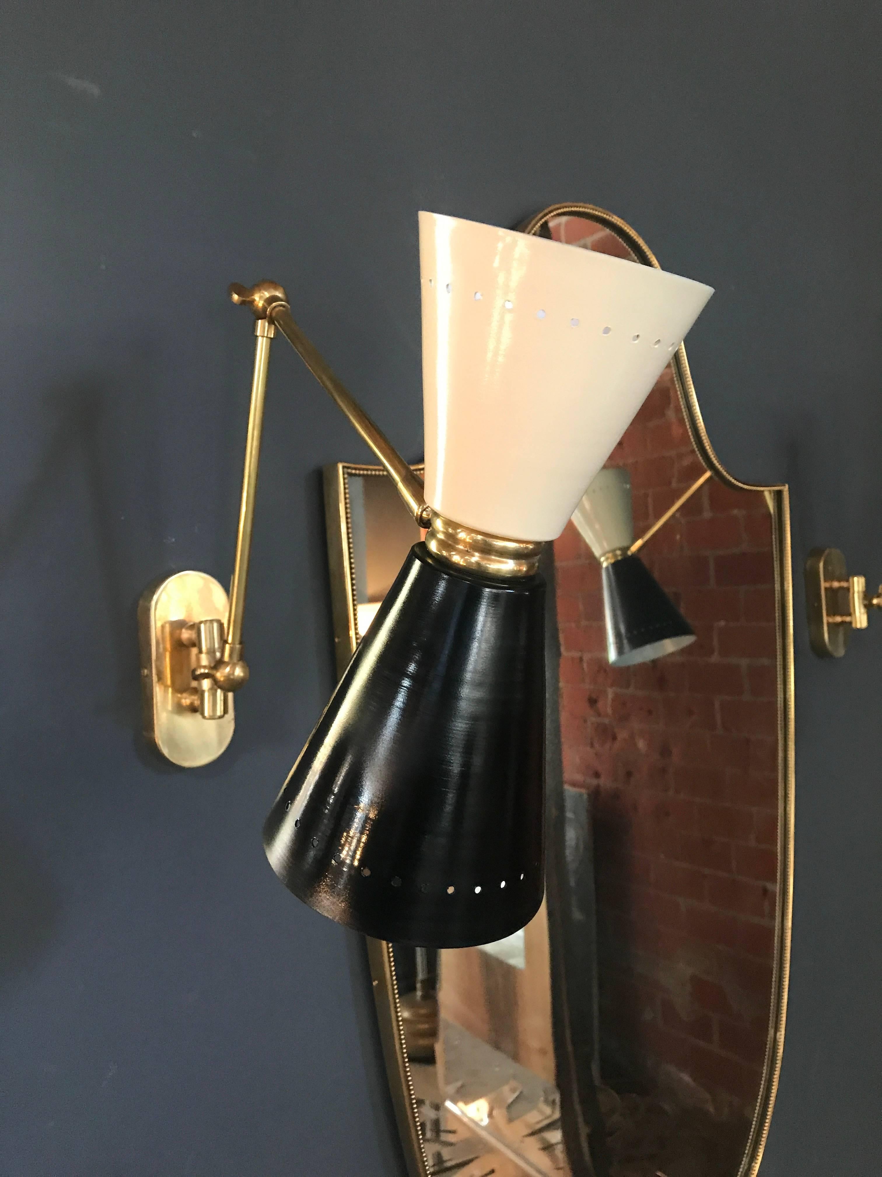 Italian two-tone lacquered sconces for reading or etc.