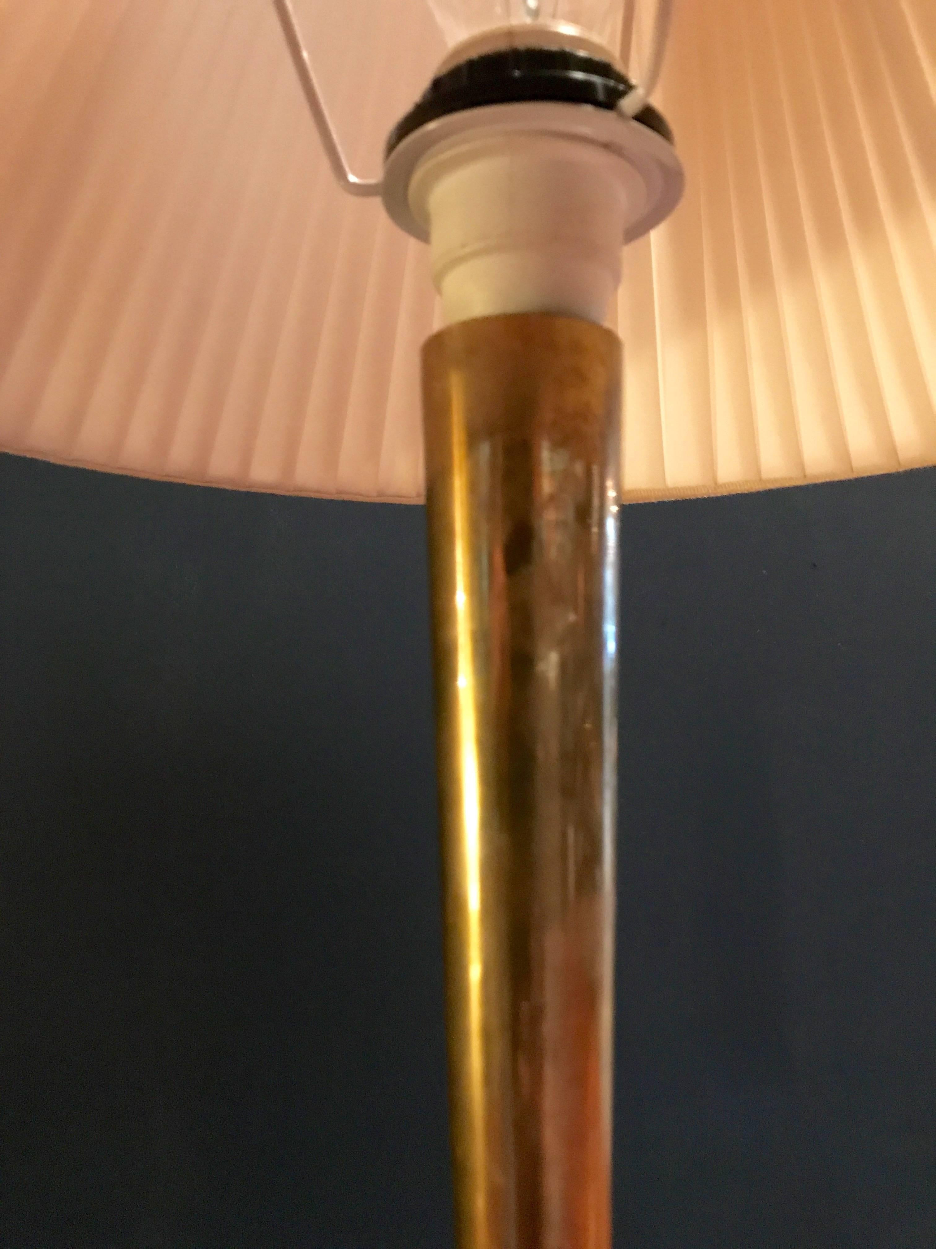 Italian Table Lamp in Brass with Stone Base