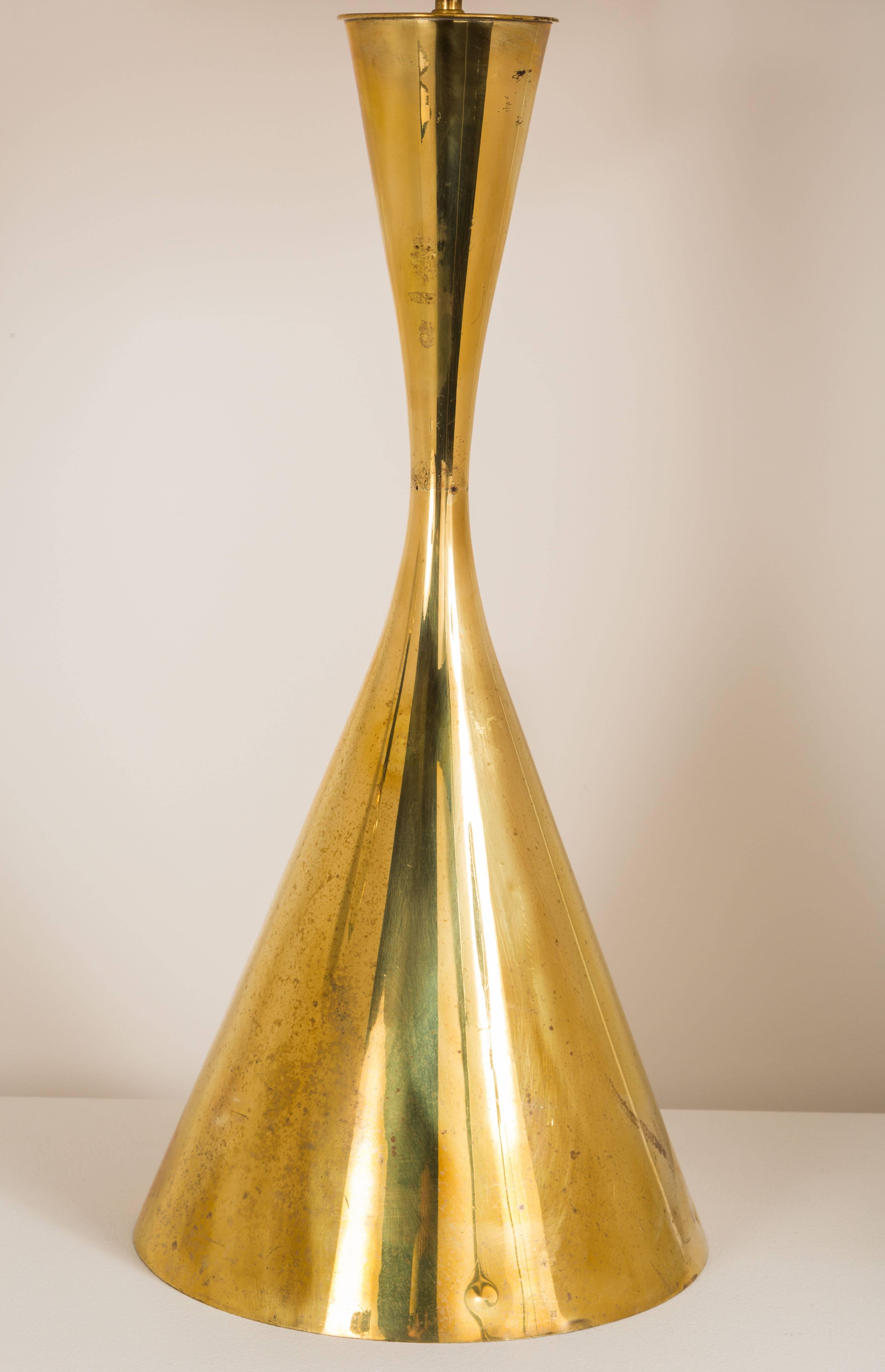 Mid-20th Century Rare Brass Table Lamp by Angelo Lelli