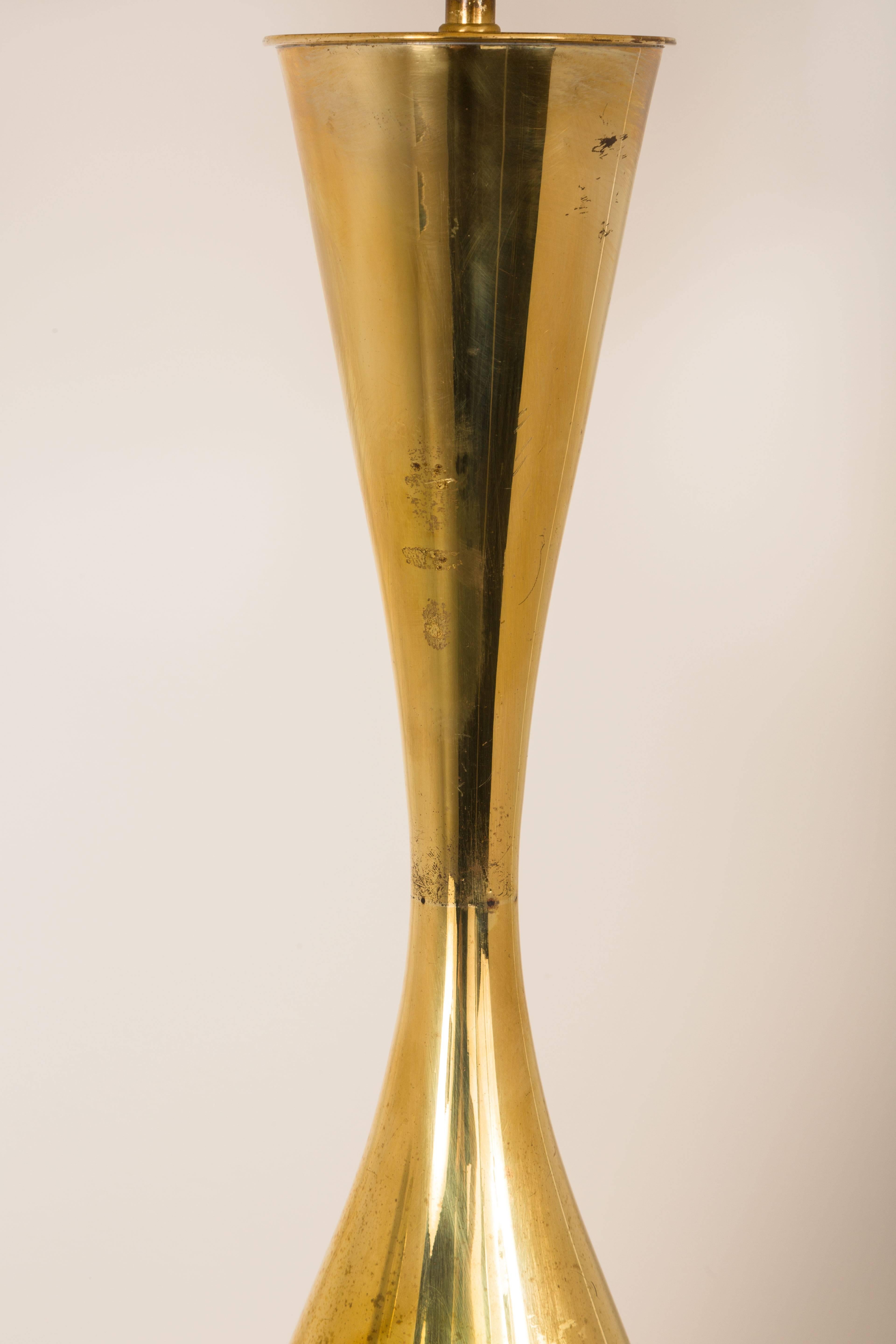 Italian Rare Brass Table Lamp by Angelo Lelli