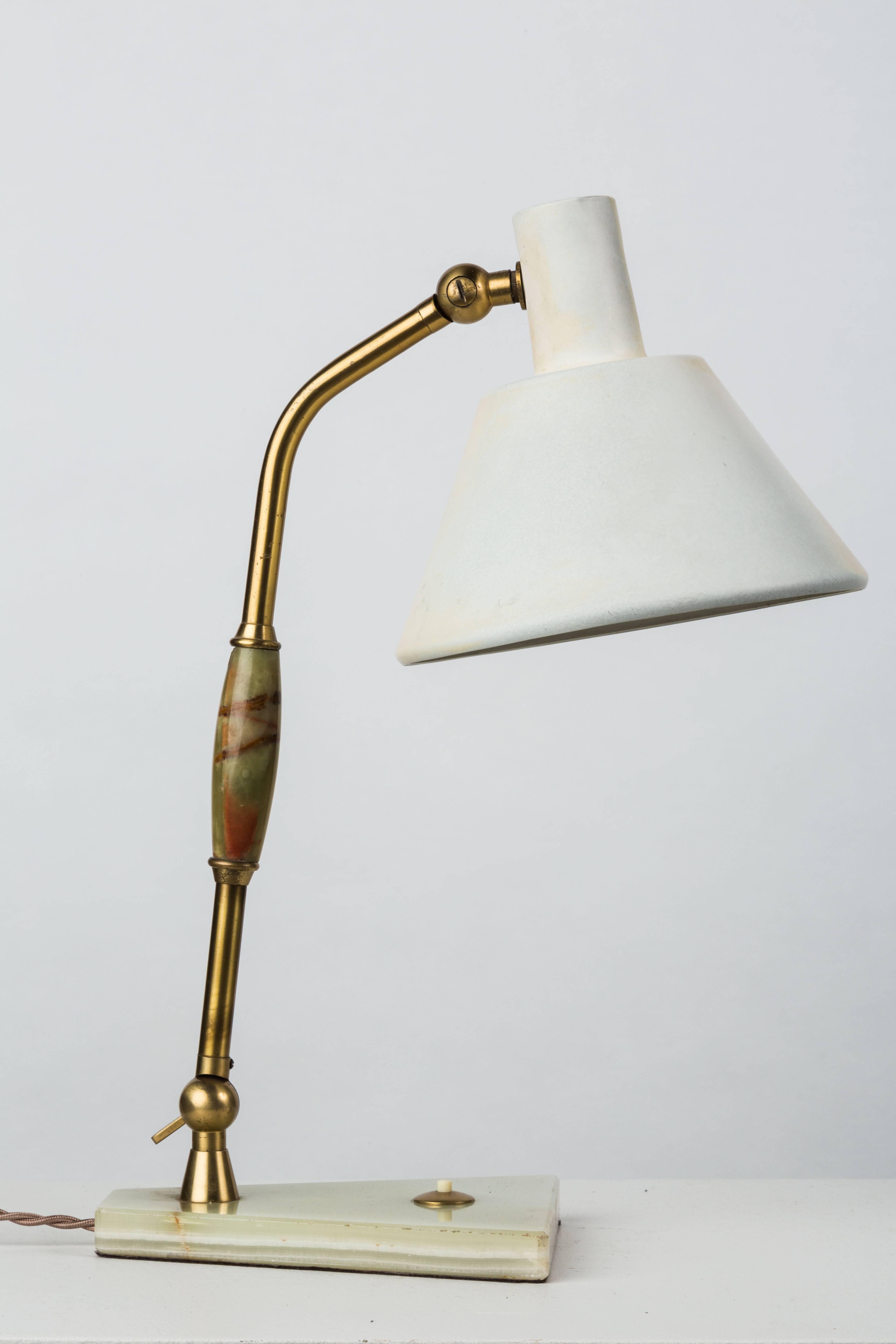 Mid-20th Century Onyx Marble Table Lamp by Stilux