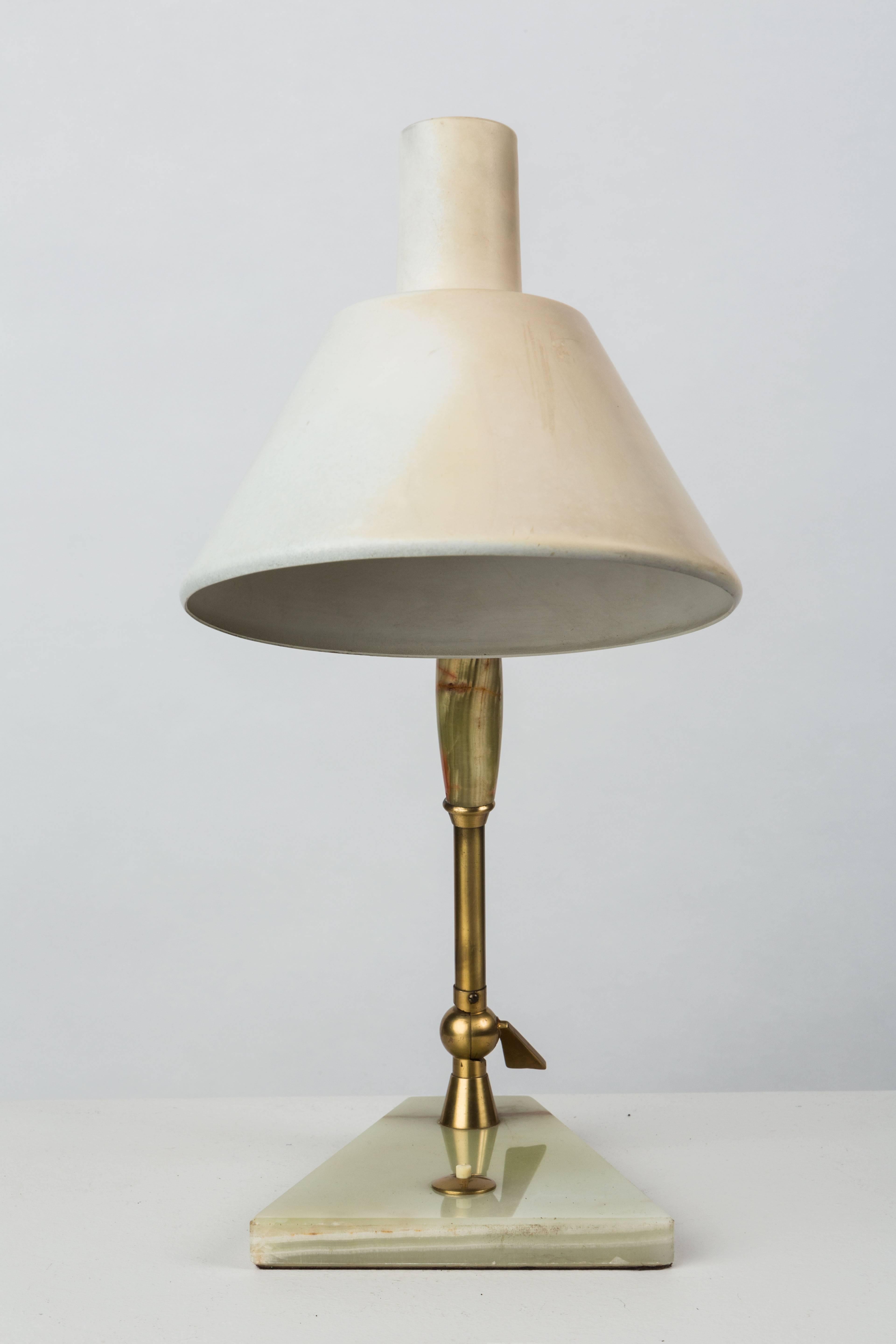 Onyx Marble Table Lamp by Stilux In Good Condition In Los Angeles, CA
