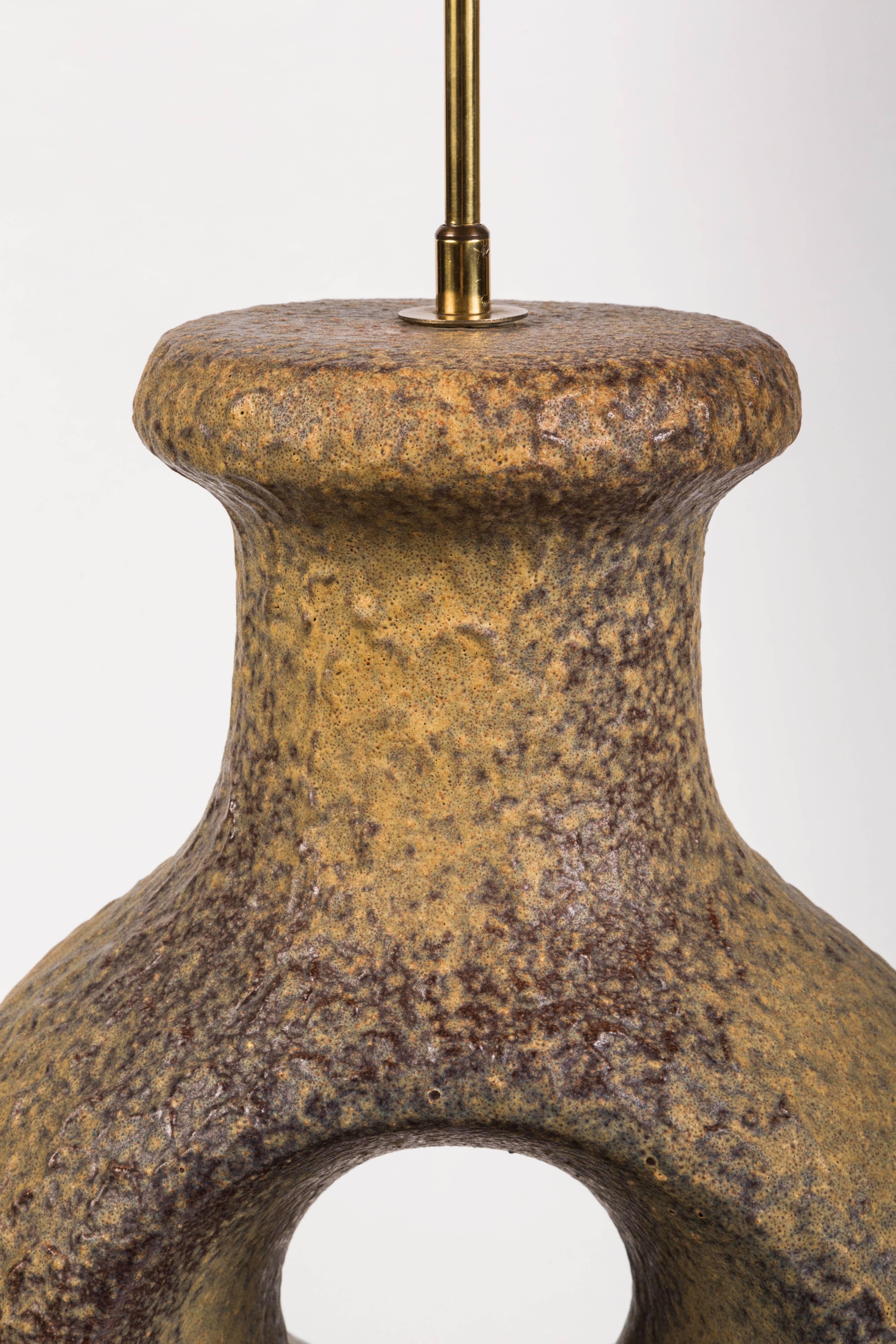 Danish Textured Ceramic Table Lamp Made in Denmark