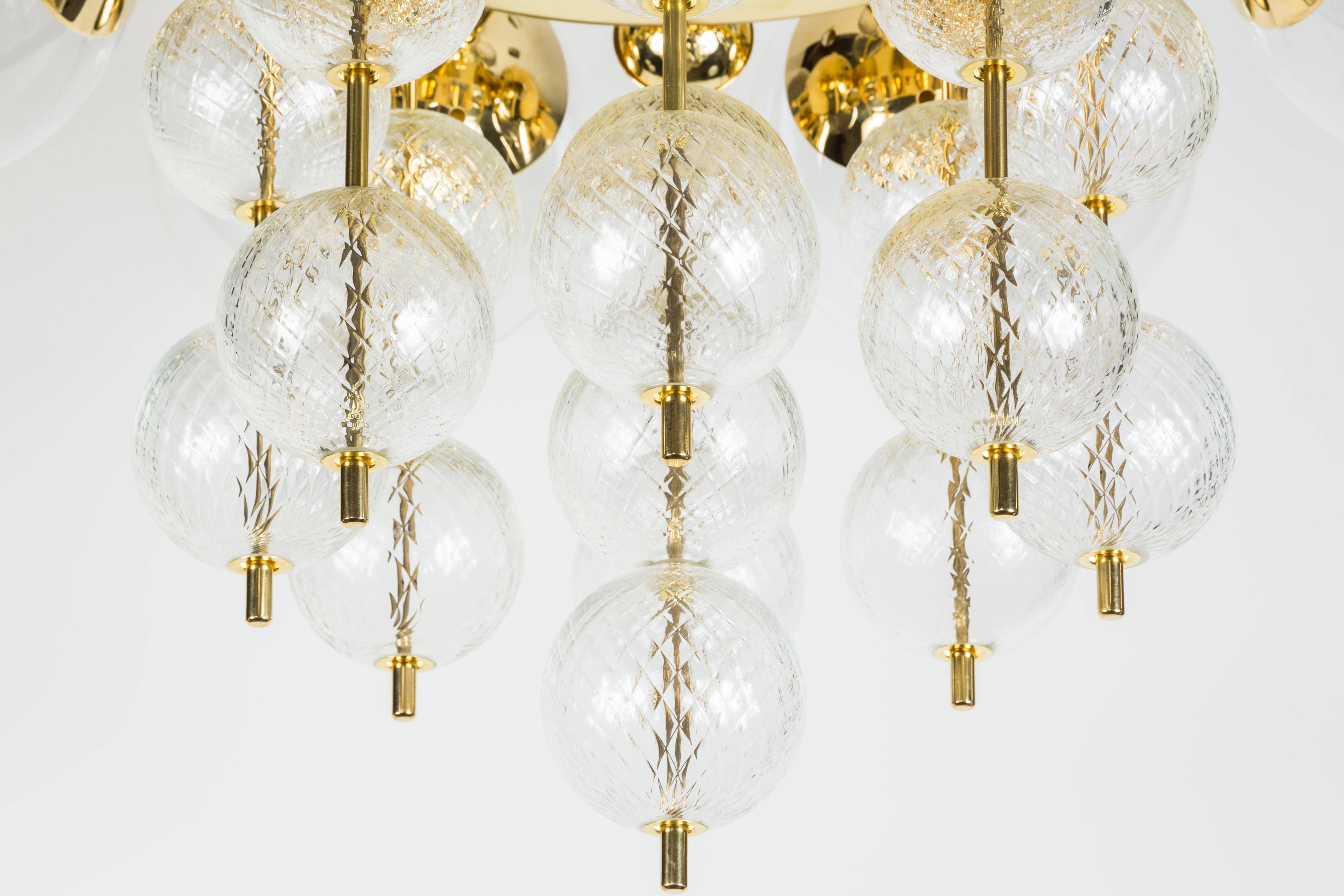 Molded  Twenty Five Globe Chandelier by Kamenický Šenov