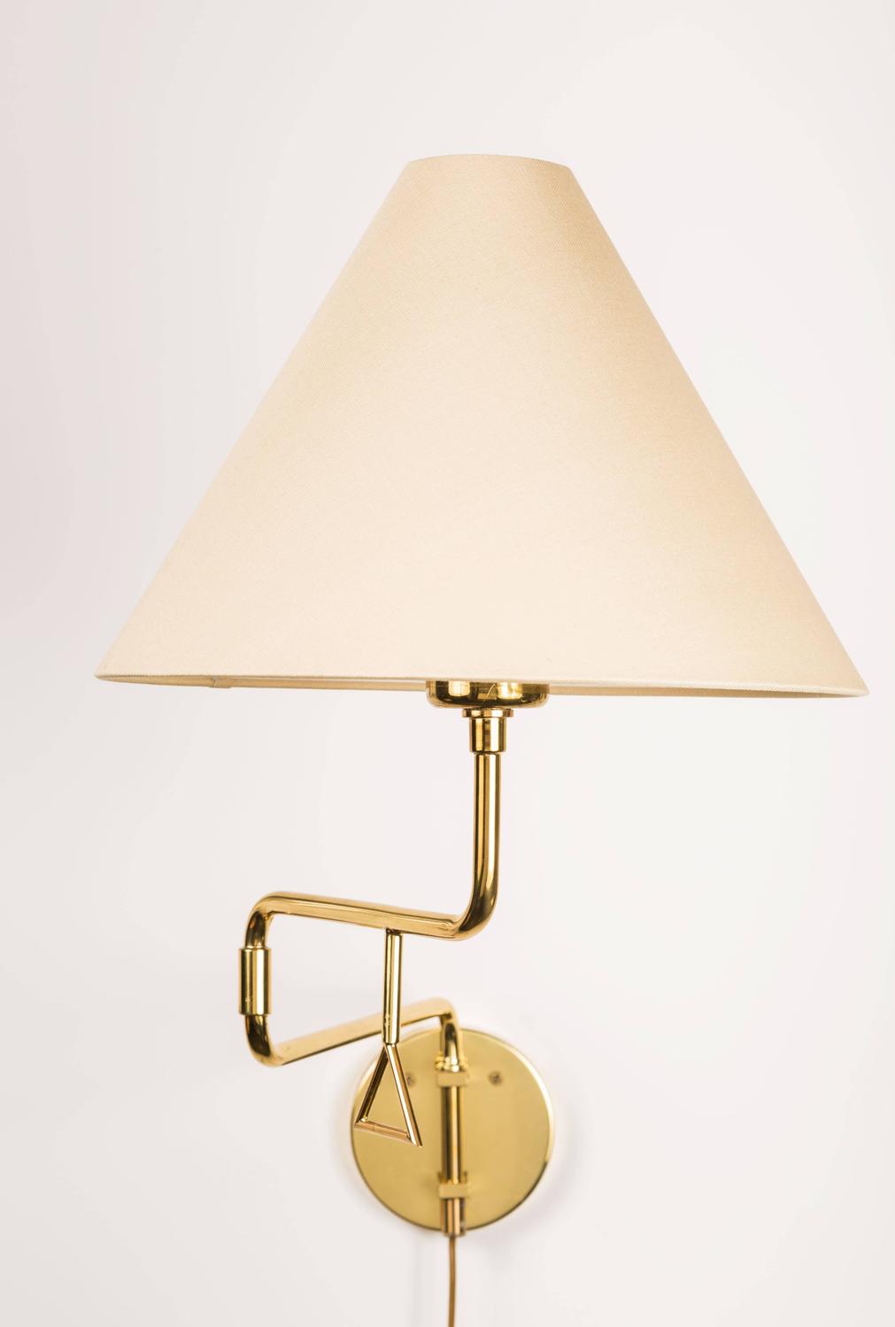 Pair of Brass Pivoting Sconces Made in Sweden at 1stdibs