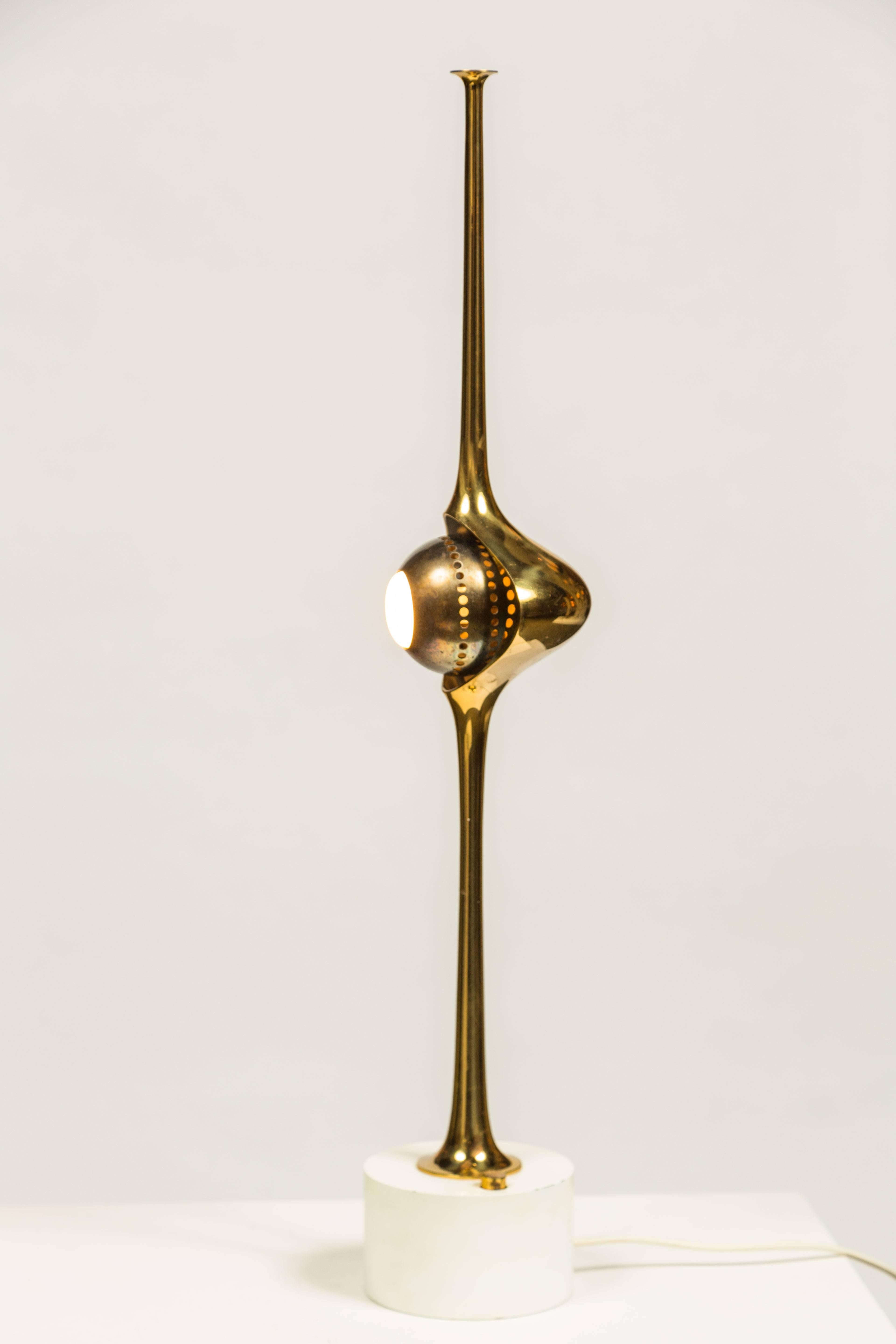 Brass Cobra Lamp by Angelo Lelli for Arredoluce In Excellent Condition In Los Angeles, CA