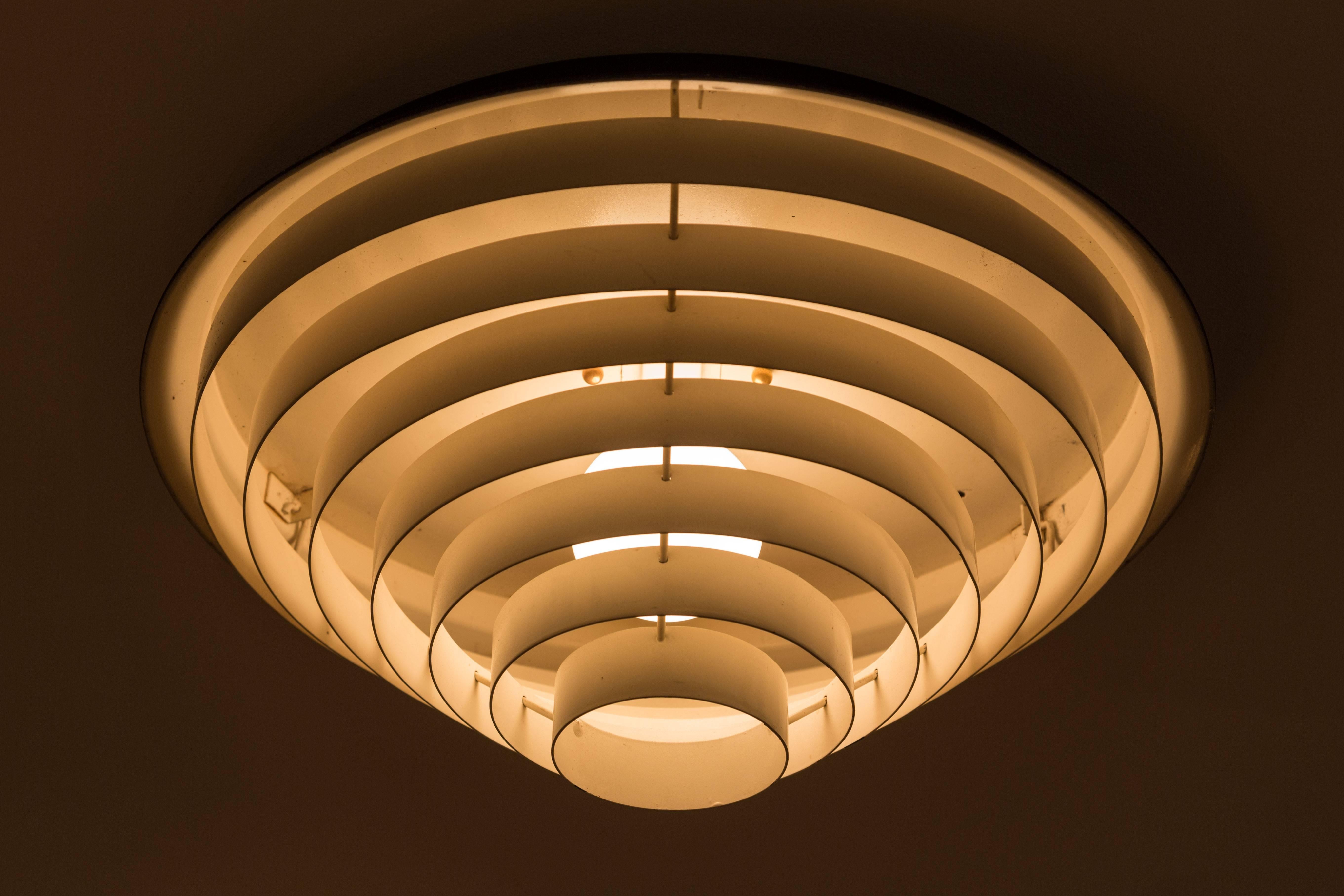 Swedish Two Louvered Flush Mount Ceiling Lights