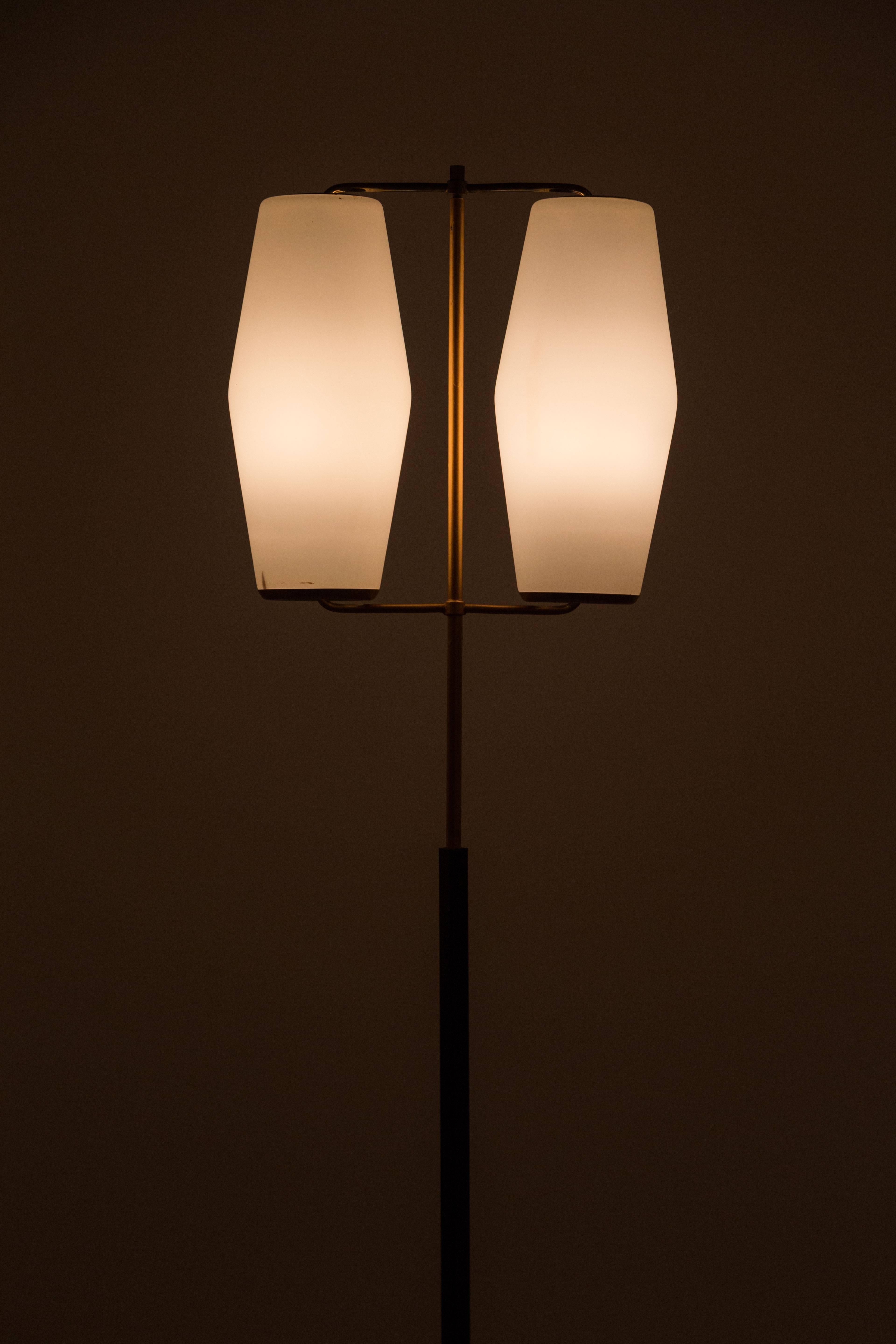 Italian Large Double Shade Floor Lamp by Stilnovo