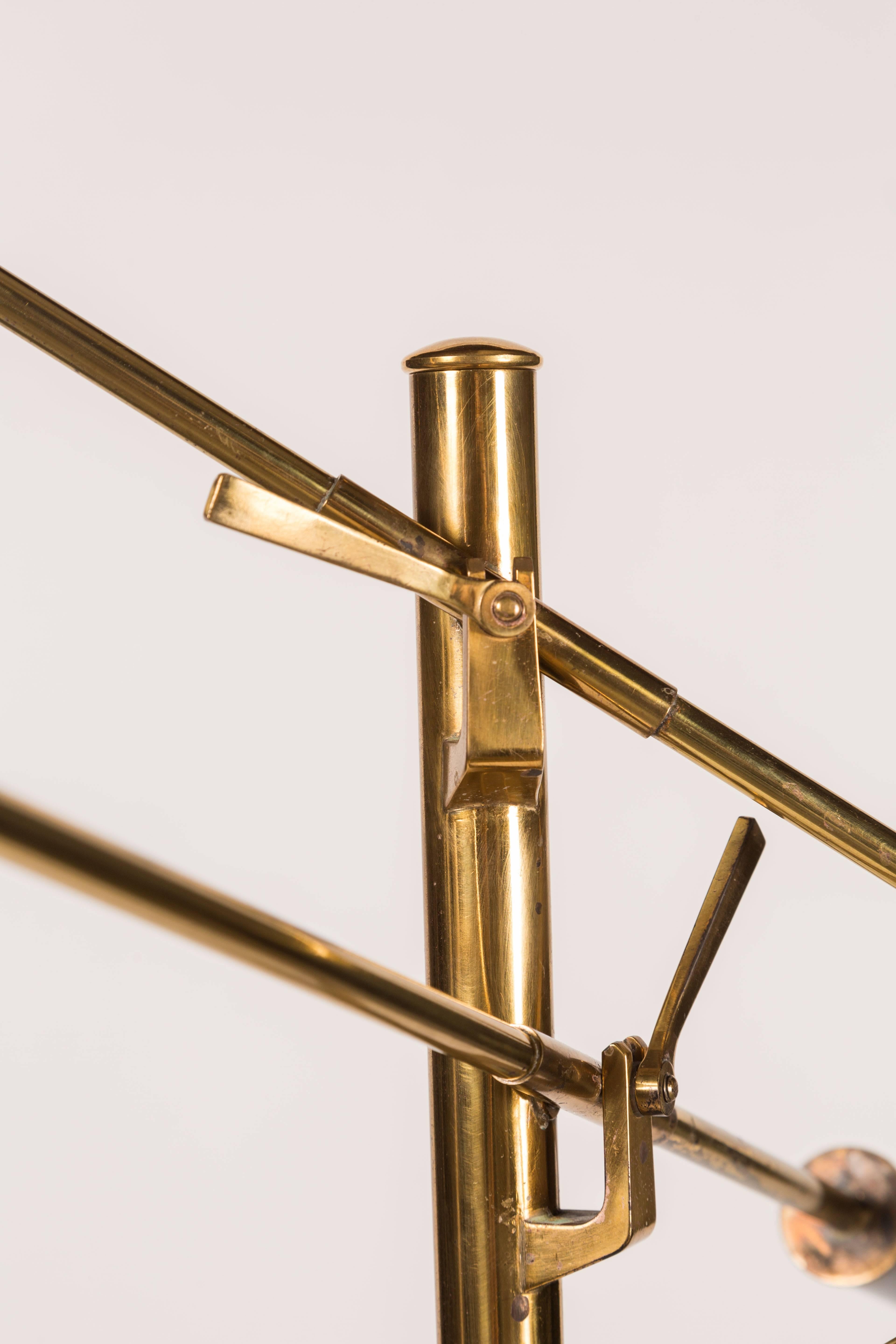 Rare Brass Triennale Floor Lamp by Angelo Lelli for Arredoluce In Excellent Condition In Los Angeles, CA