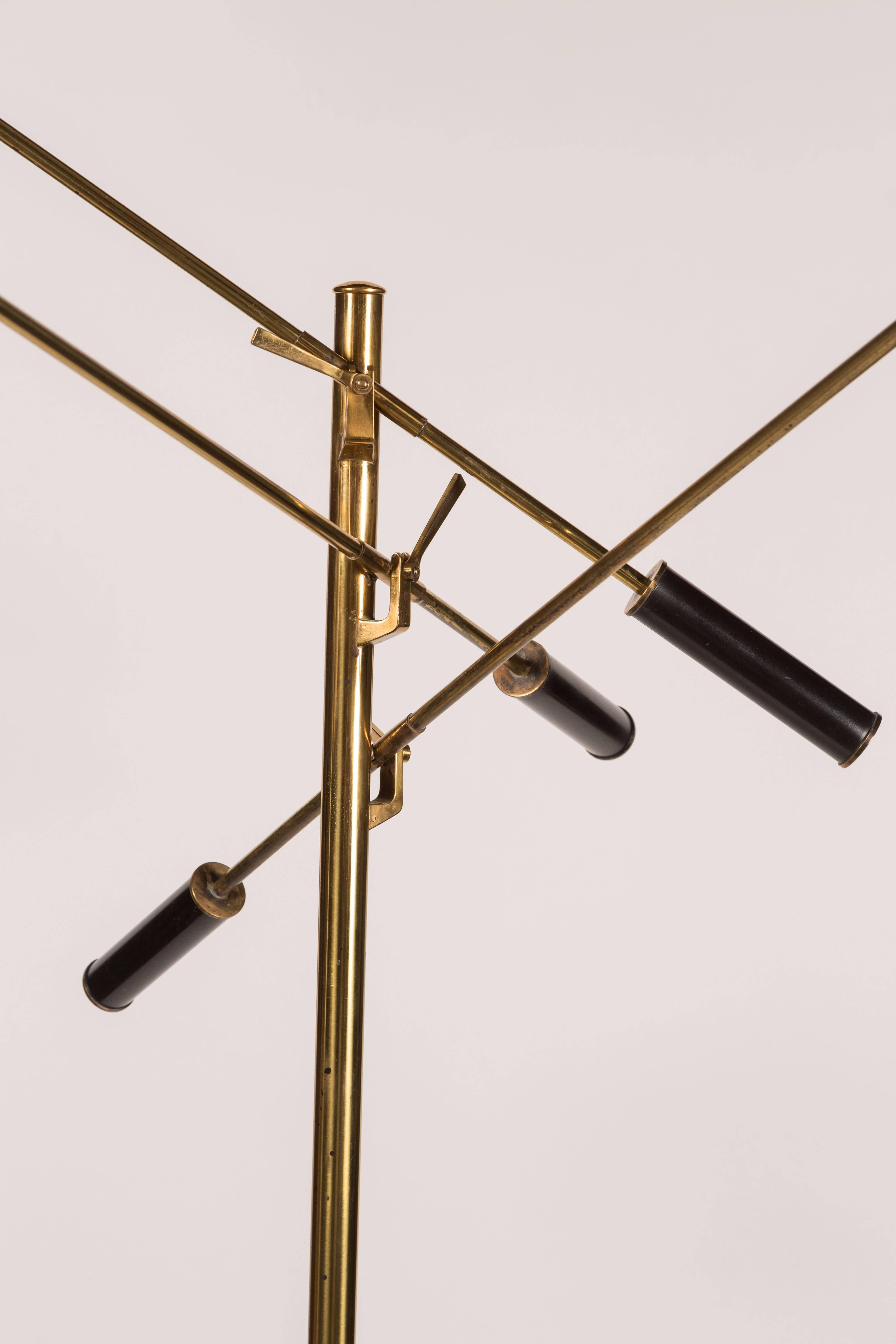 Italian Rare Brass Triennale Floor Lamp by Angelo Lelli for Arredoluce