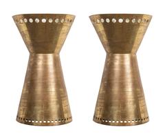 Pair of Custom Brass Sconces Made in Italy
