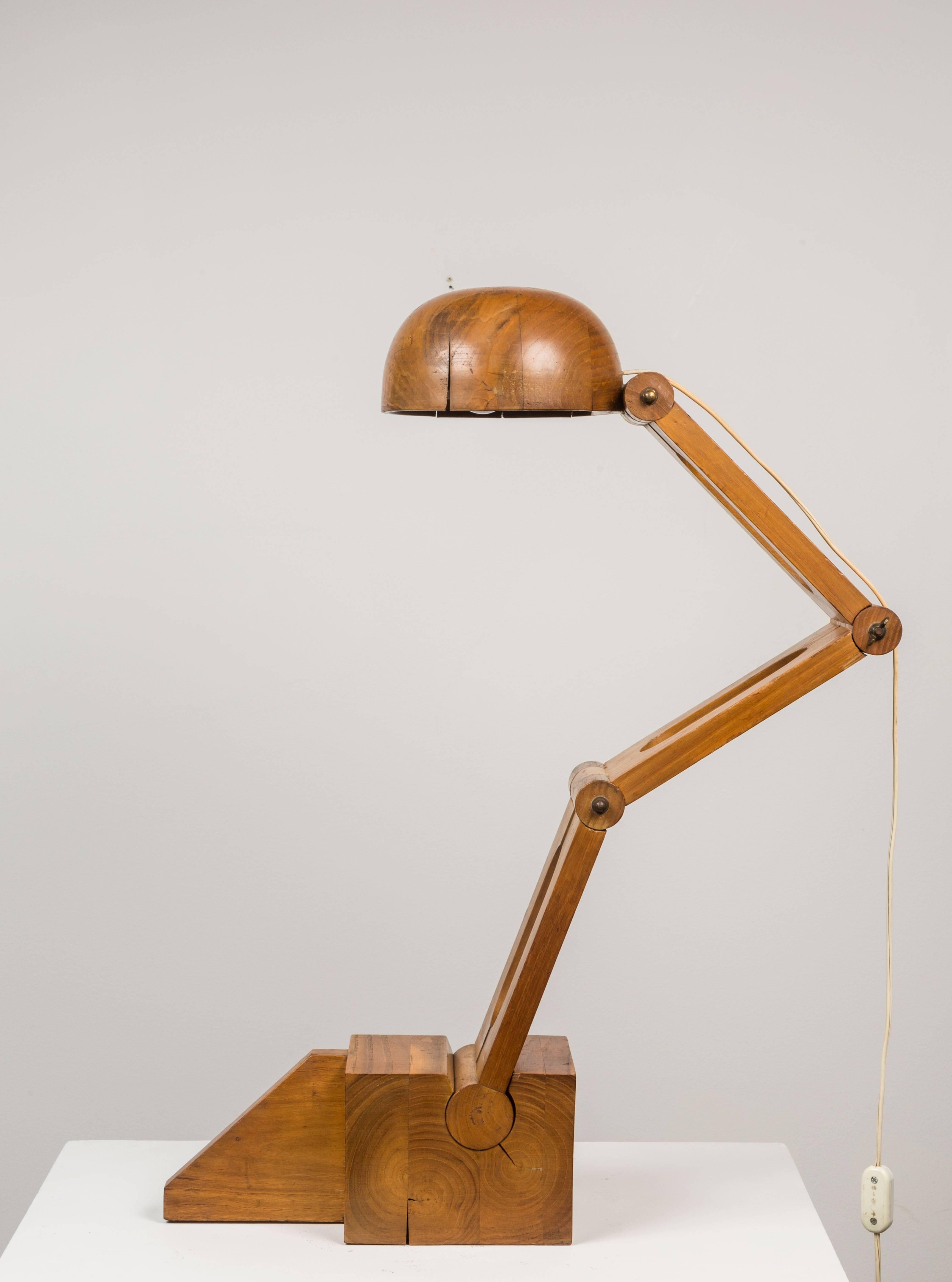 Italian Solid Wood Table Lamp by Paolo Pallucco for Pallucco Roma