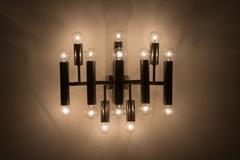 Pair of Italian Black Nickel-Plated Sconces