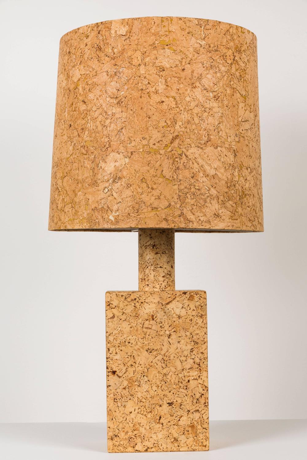 Cork Table Lamp with Cork Shade For Sale at 1stdibs