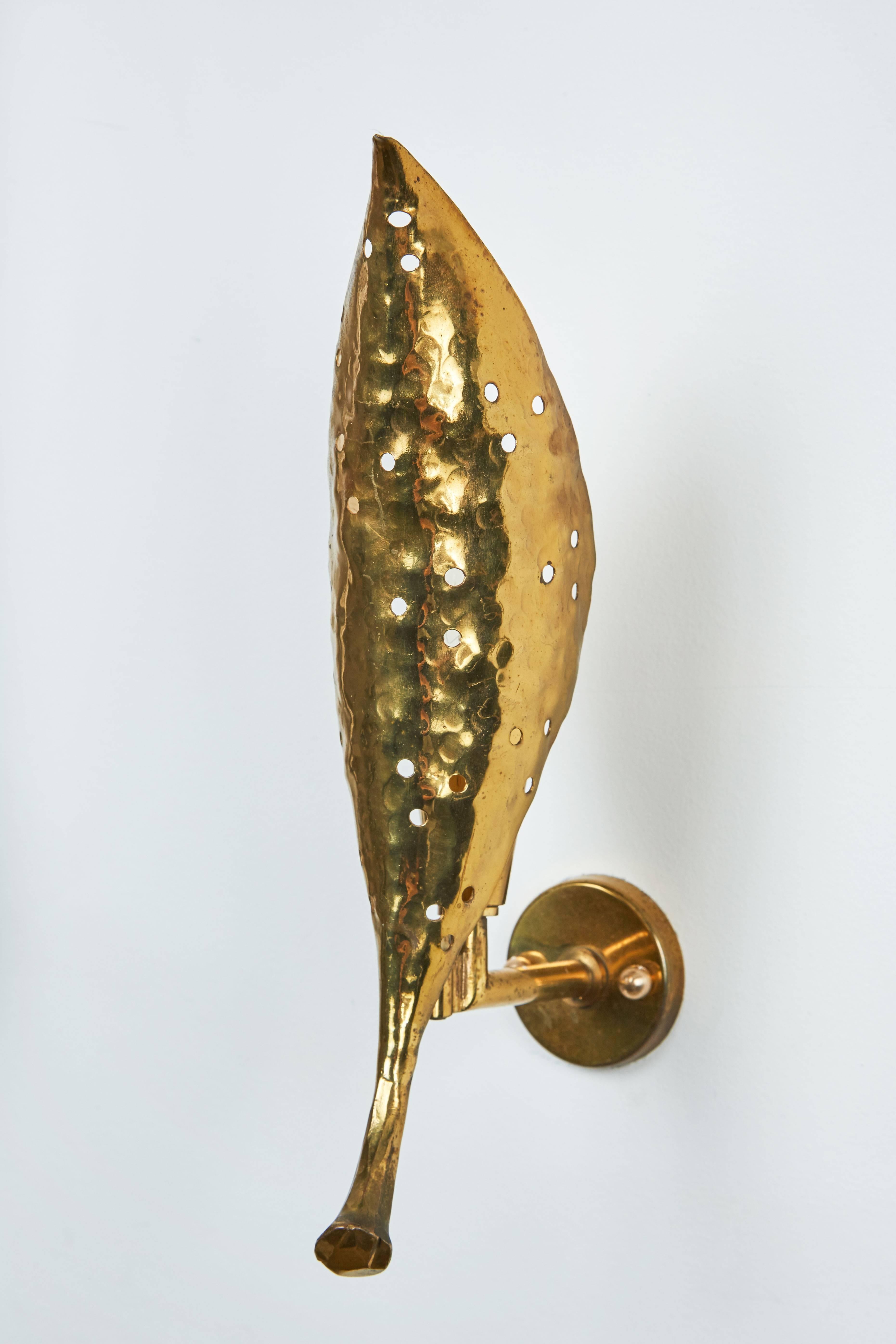 Pair of Solid Brass Sconces by Angelo Lelli 2