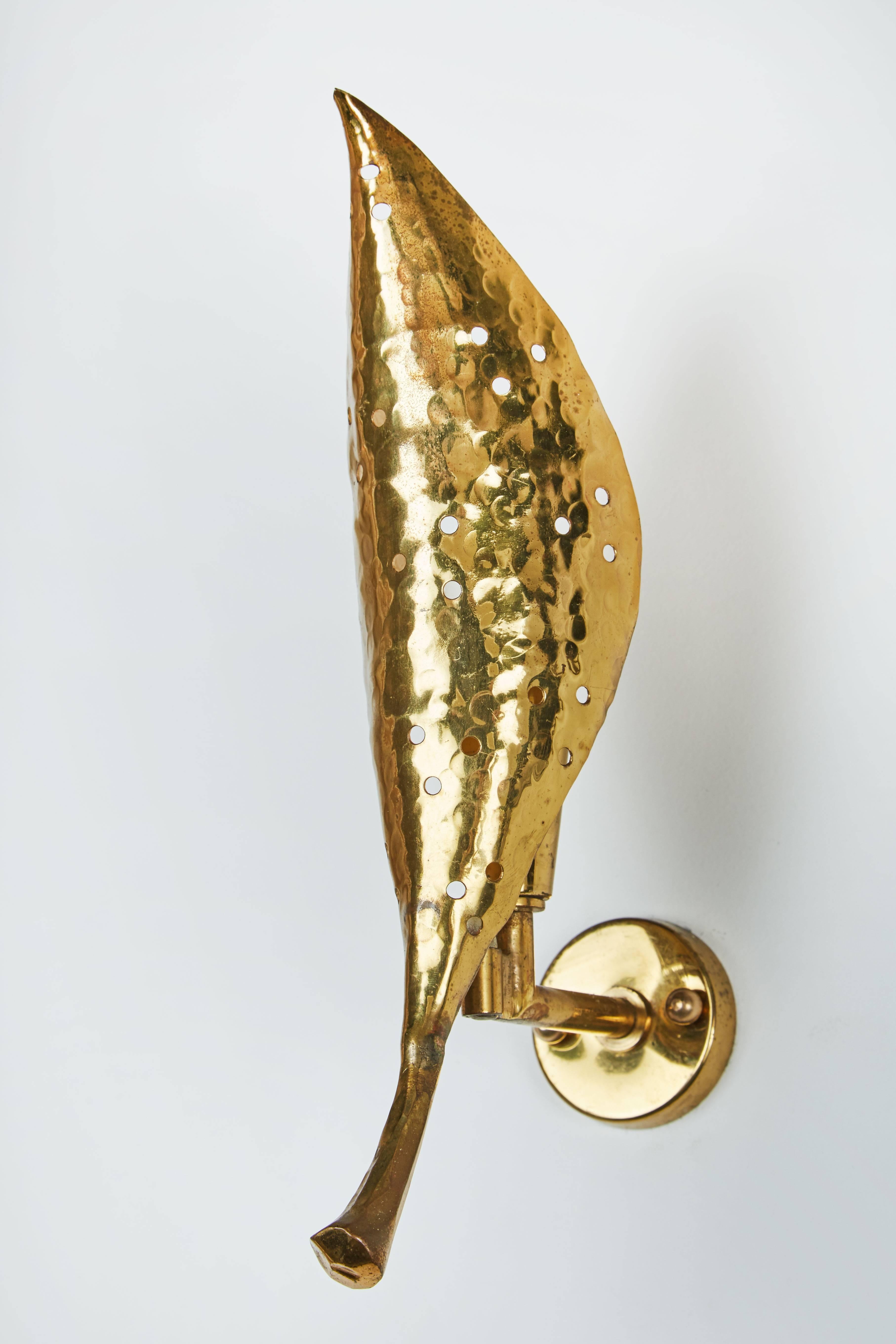 Pair of Solid Brass Sconces by Angelo Lelli 3