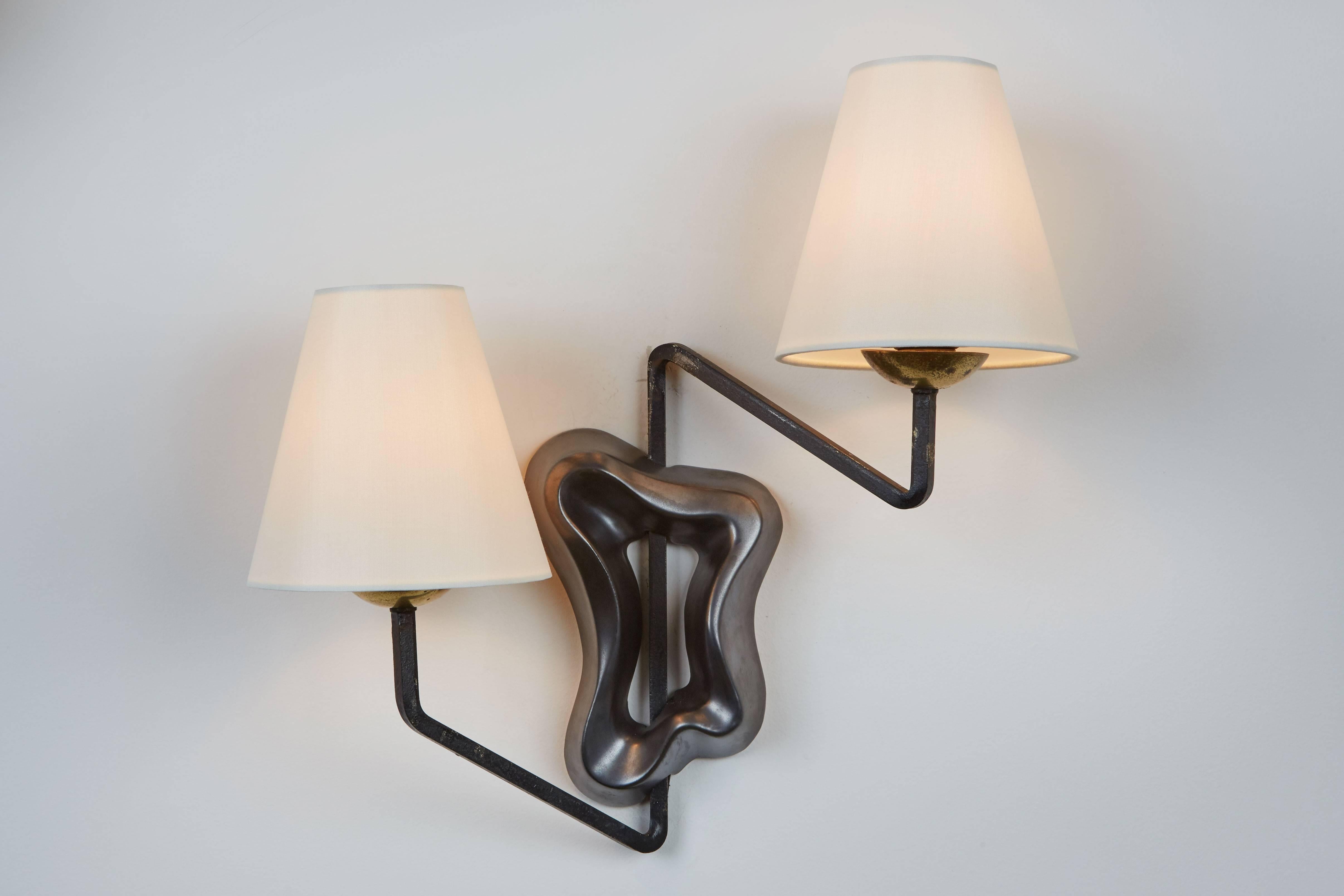 Mid-Century Modern Pair of Sconces by Georges Jouve