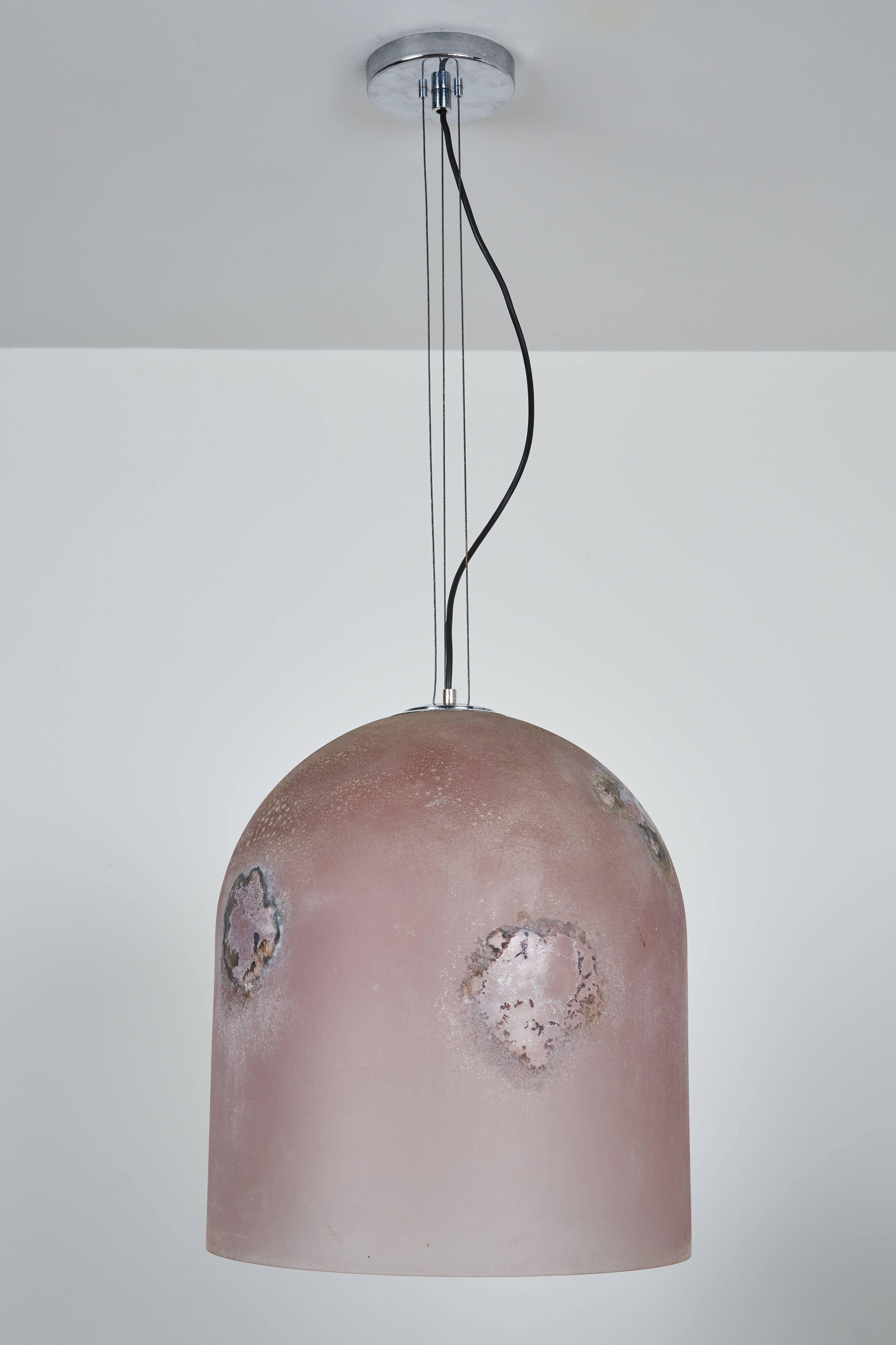 Mid-Century Modern Scavo Murano Glass Pendant by Alfredo Barbini