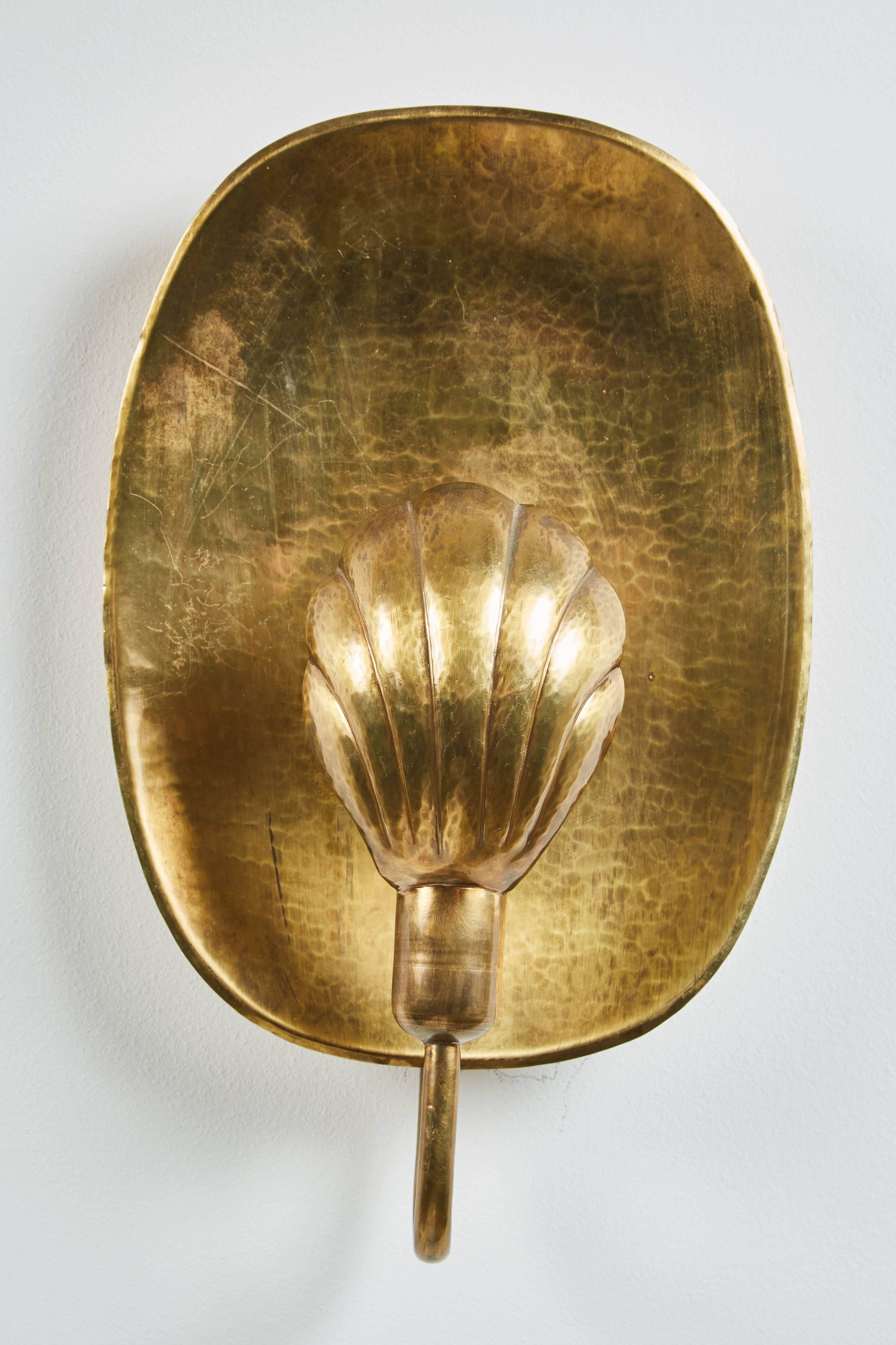 Danish Pair of Brass Sconces by Firma Lars Holmström for Arvika