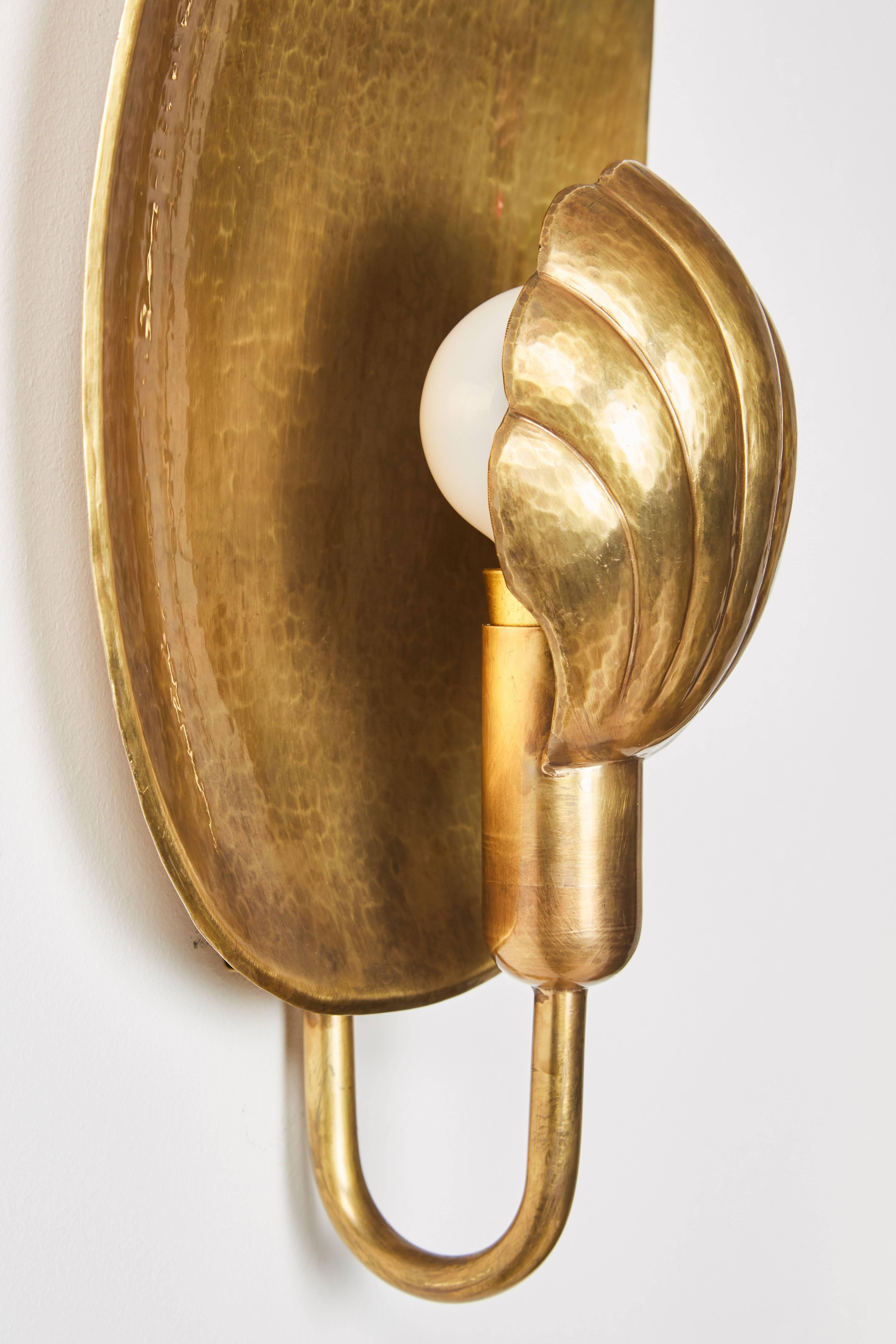 Pair of Brass Sconces by Firma Lars Holmström for Arvika 2