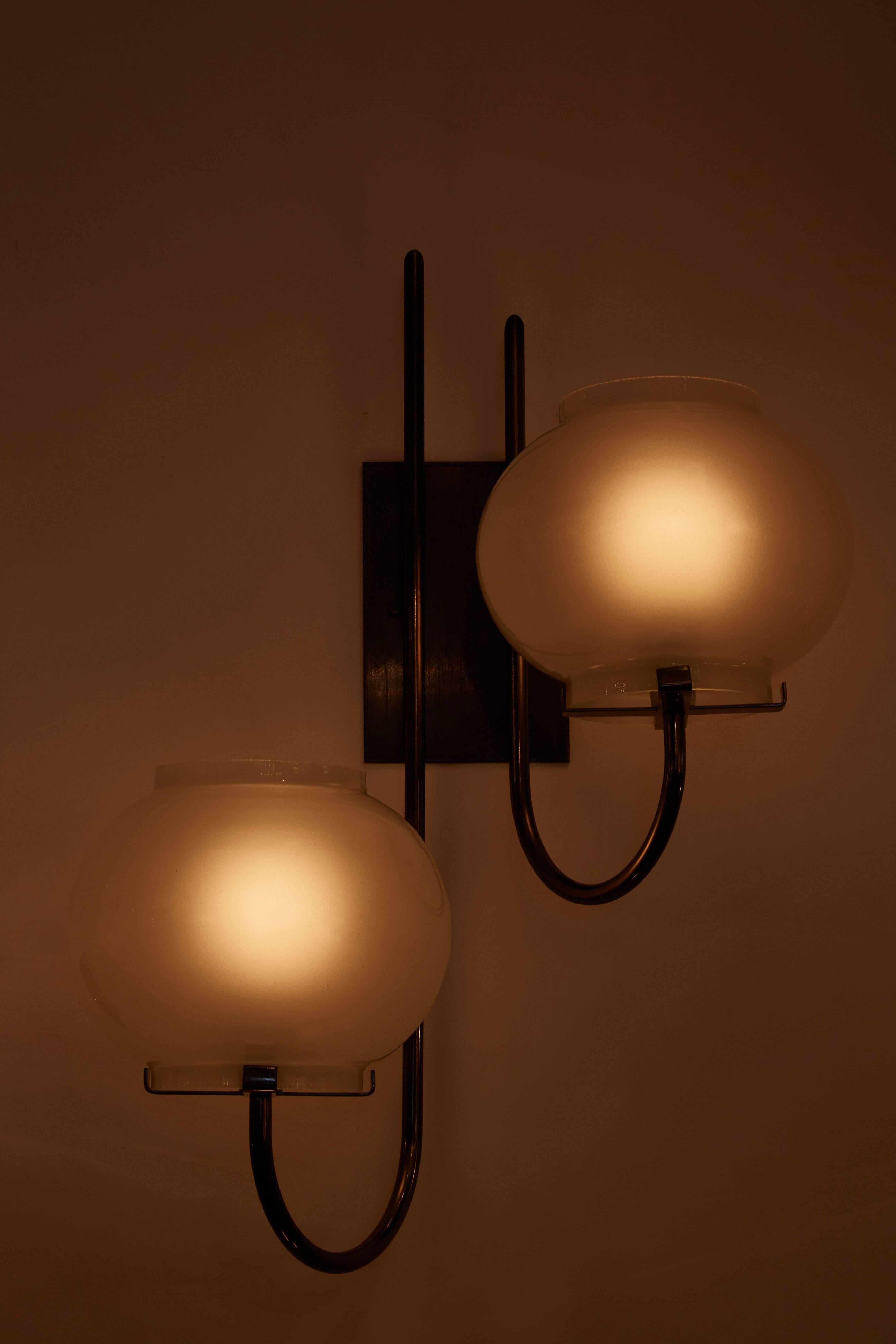 Mid-Century Modern Pair of Sconces by Tito Agnoli for Oluce 