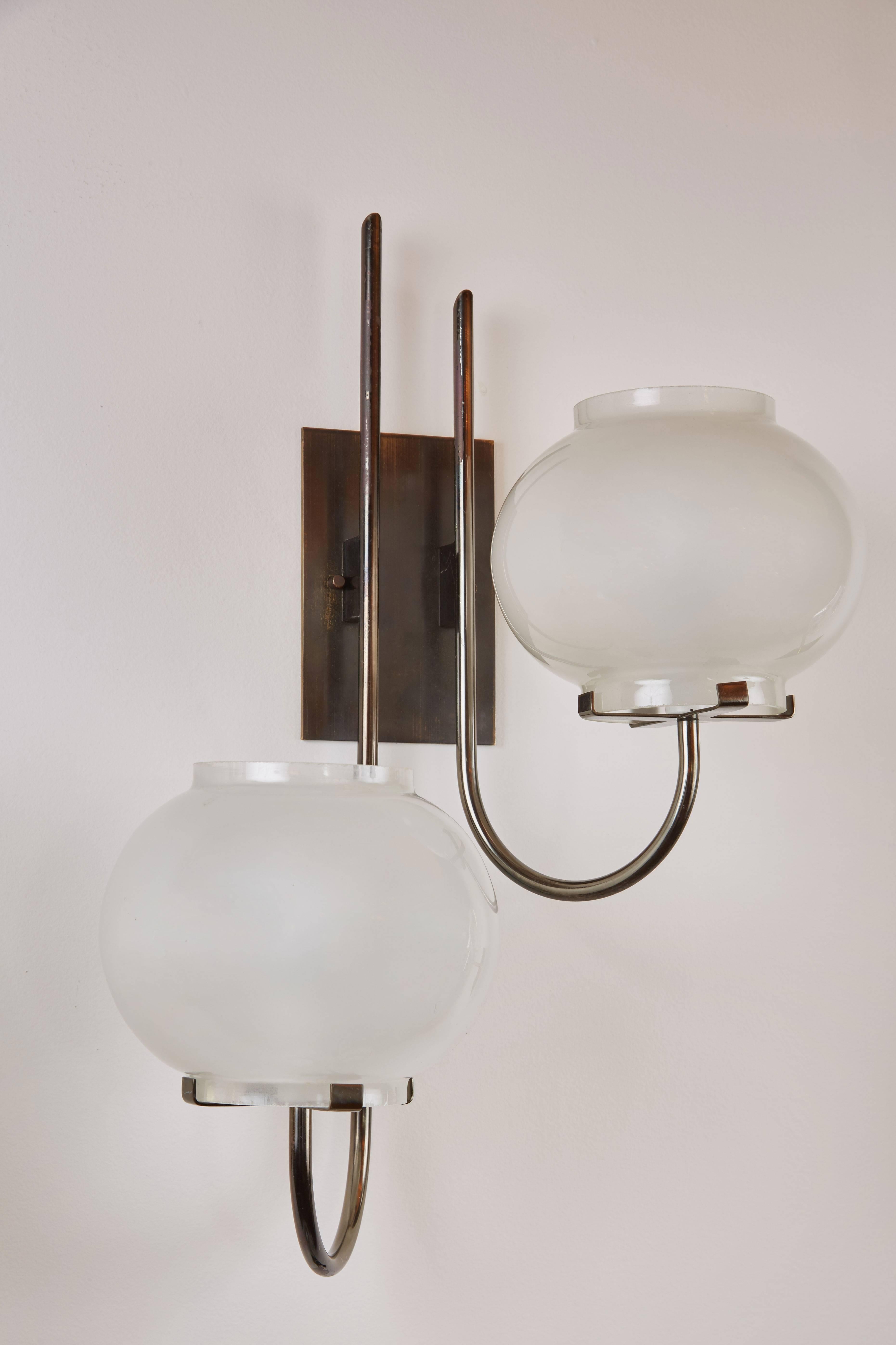 Pair of Sconces by Tito Agnoli for Oluce  In Good Condition For Sale In Los Angeles, CA