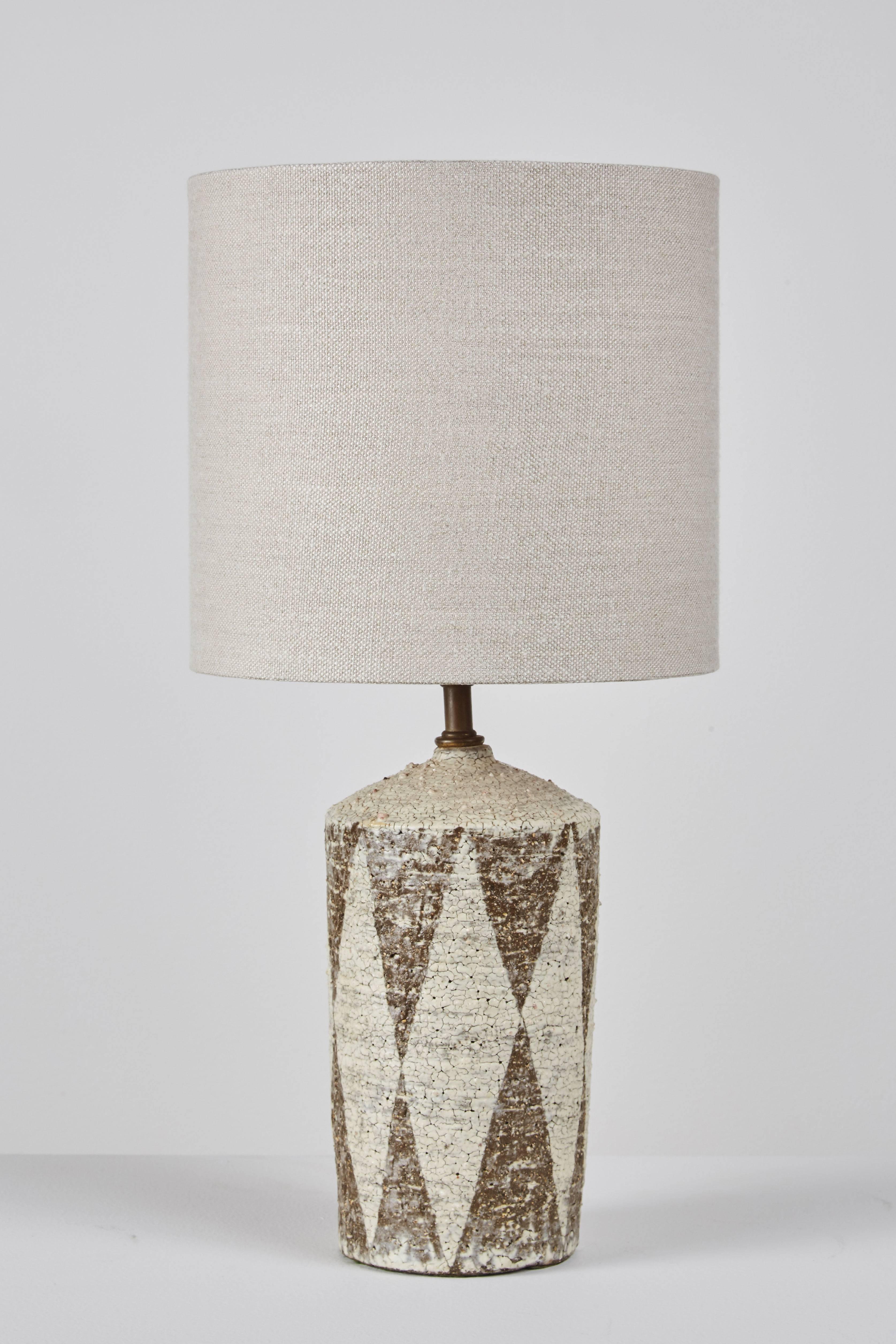 Mid-Century Modern Pair of American Studio Ceramic Table Lamps