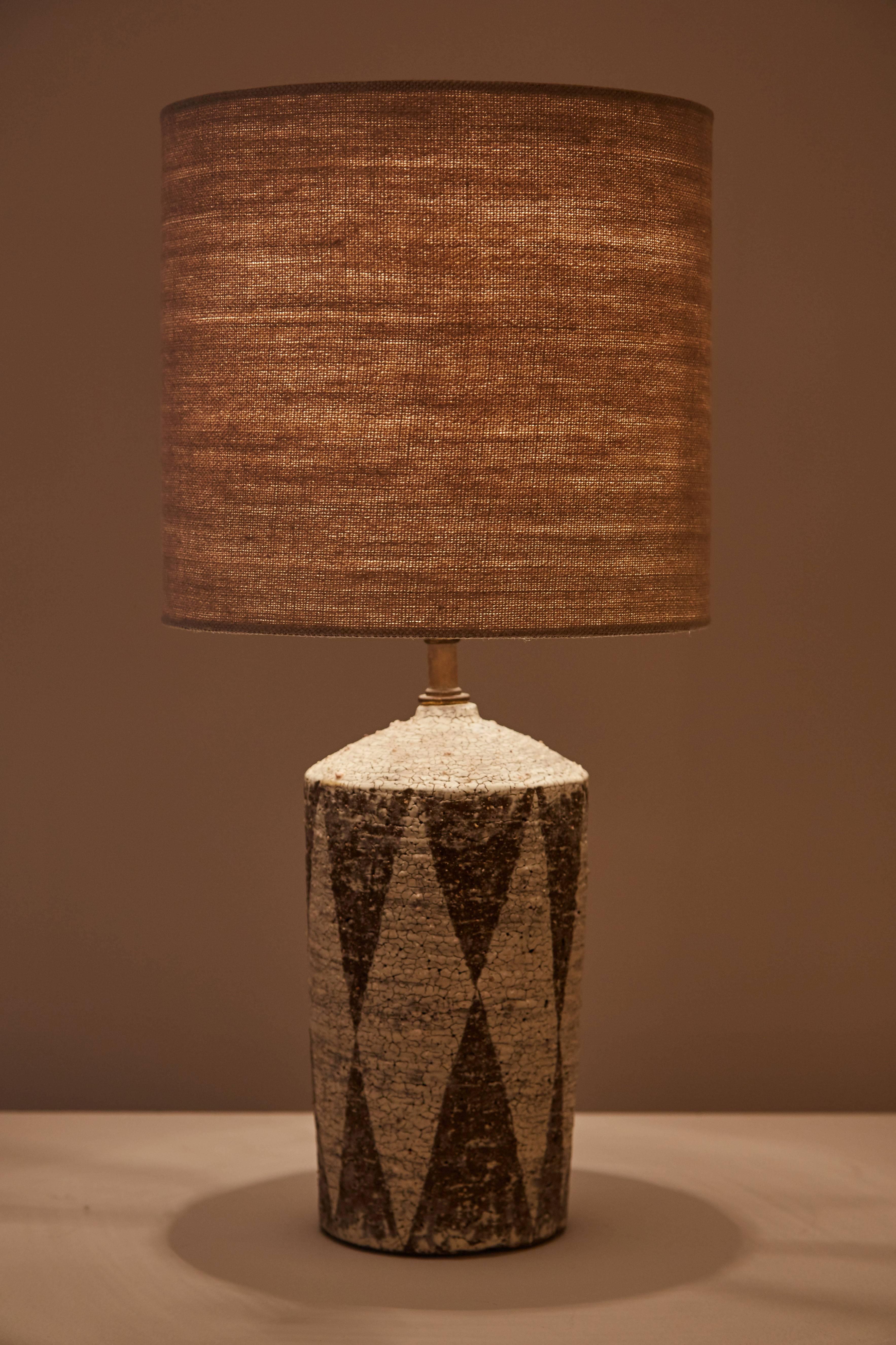 Mid-20th Century Pair of American Studio Ceramic Table Lamps