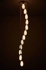 Twelve Globe Cascading Chandelier, attributed to Lightolier