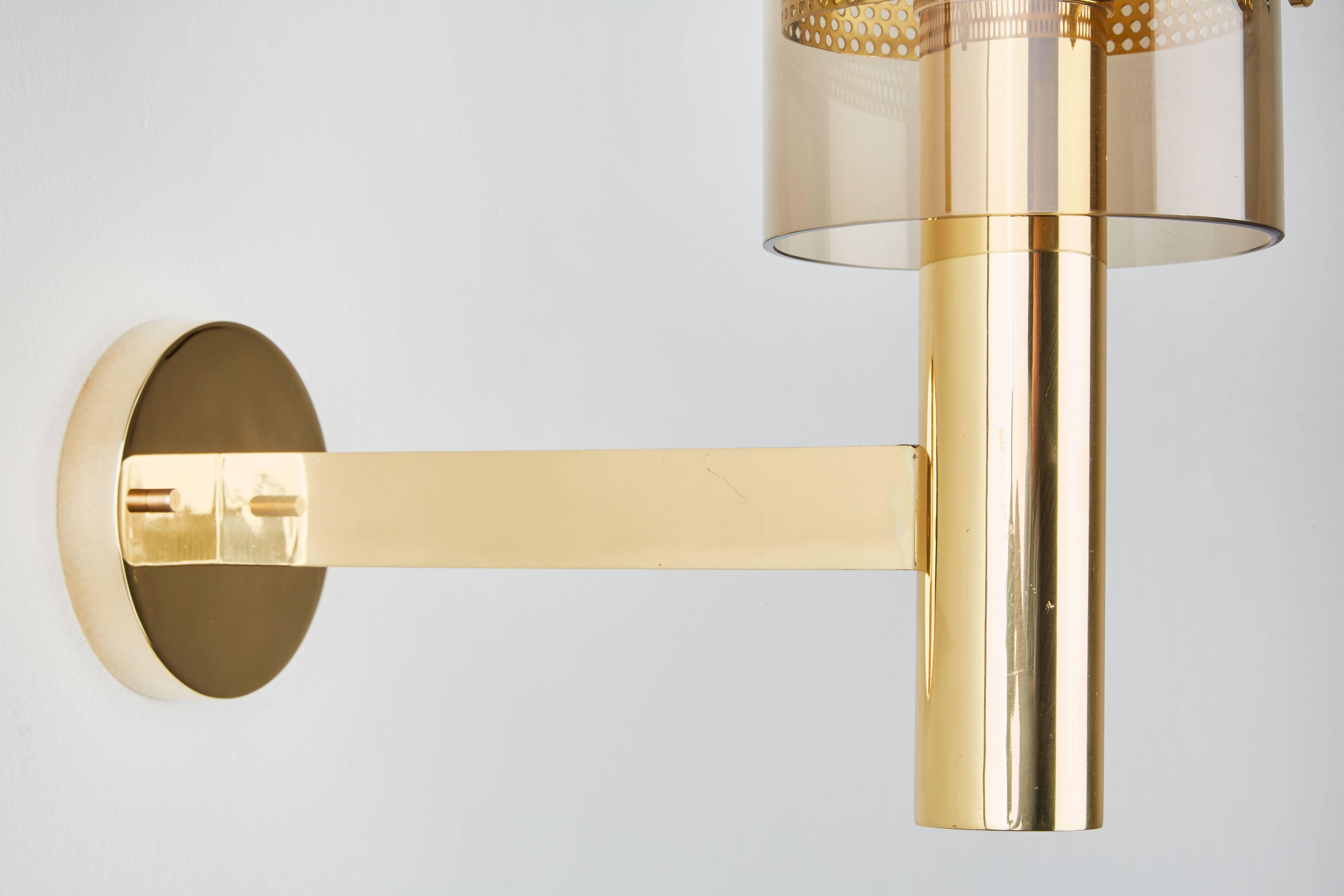 Two Pairs of Brass Perforated Sconces by Hans Agne Jakobsson, Markaryd 3