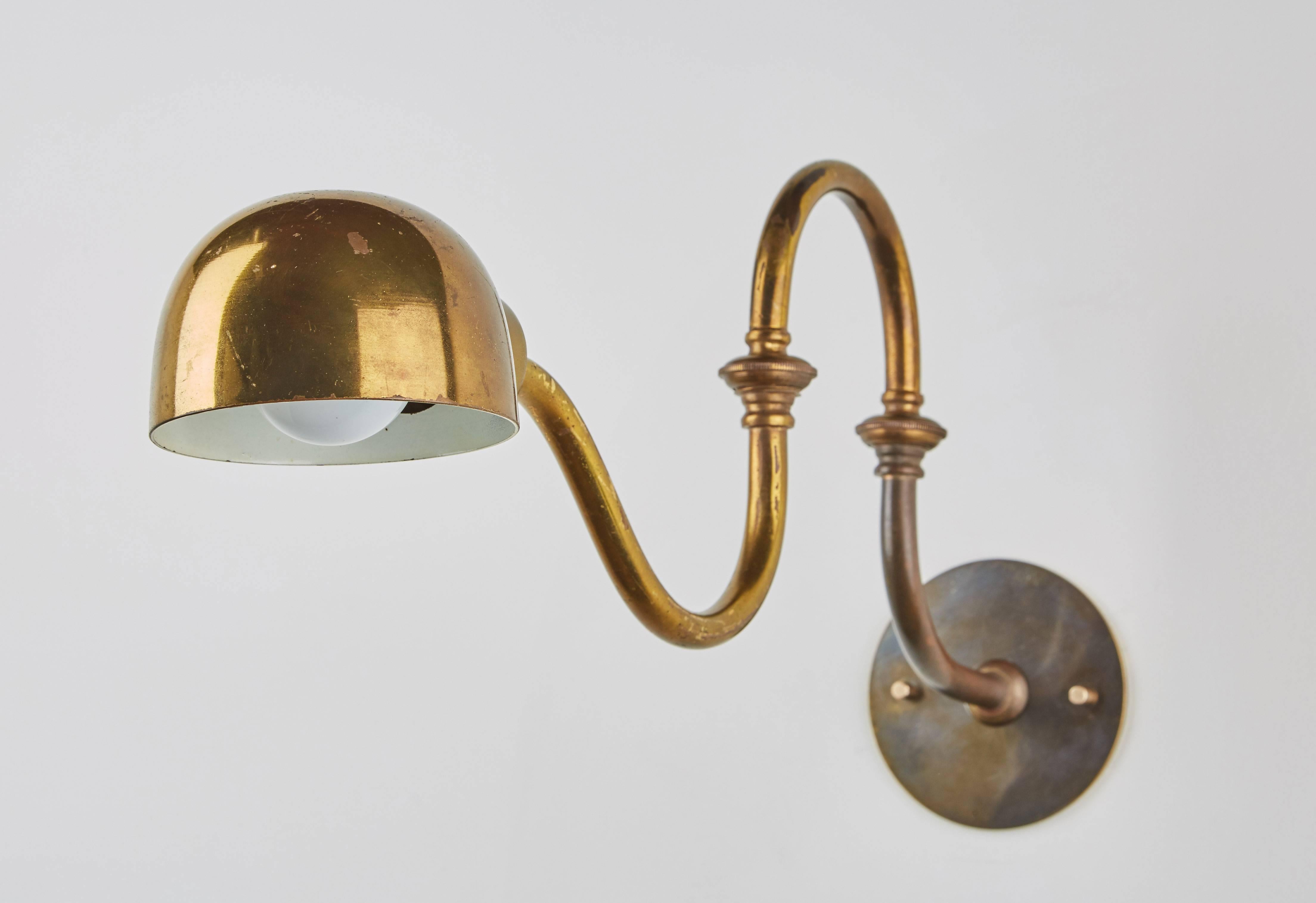 Italian Pair of Brass Lp15 Tromba Sconces by Luigi Caccia Dominioni