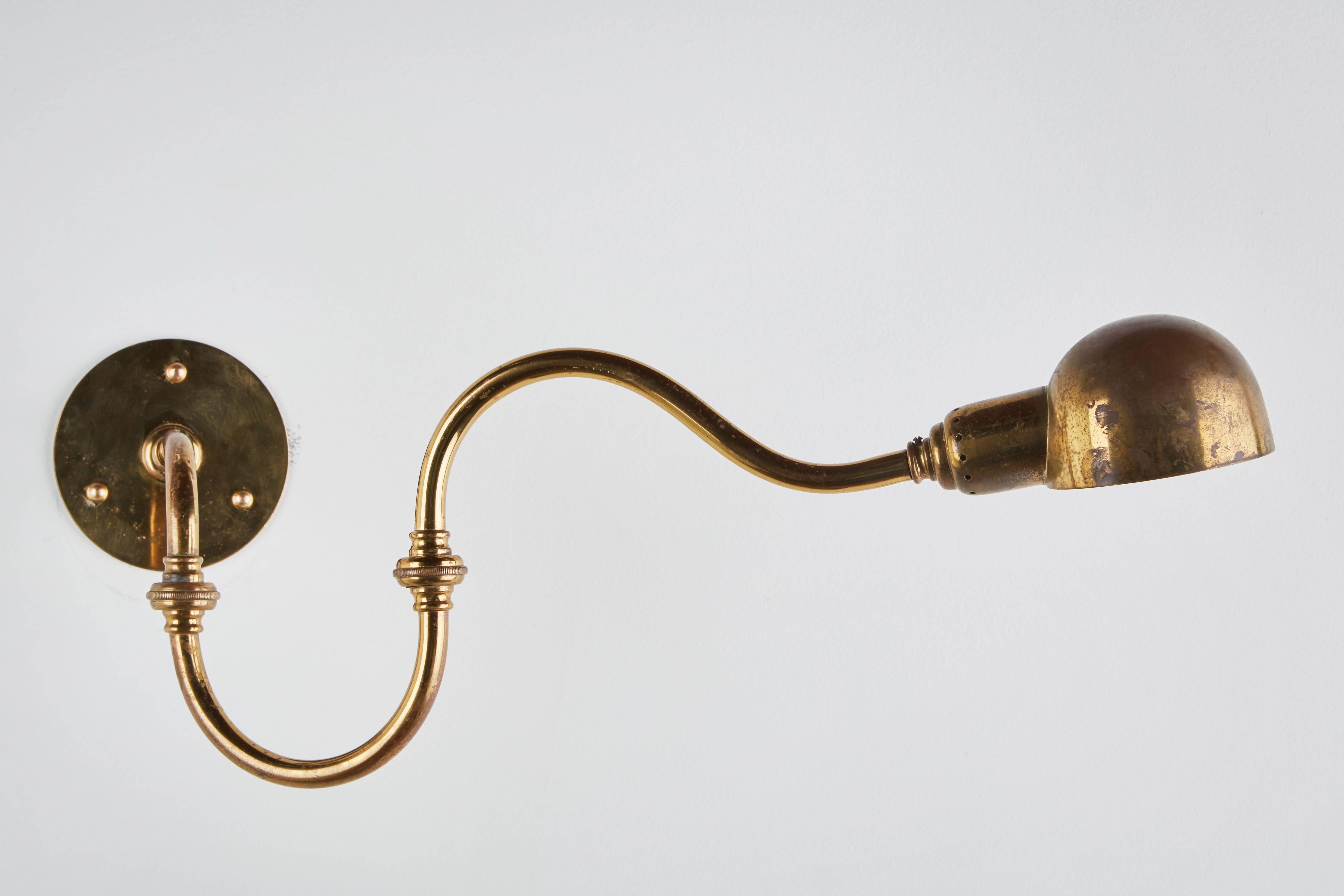 Mid-20th Century Pair of Brass Lp15 Tromba Sconces by Luigi Caccia Dominioni
