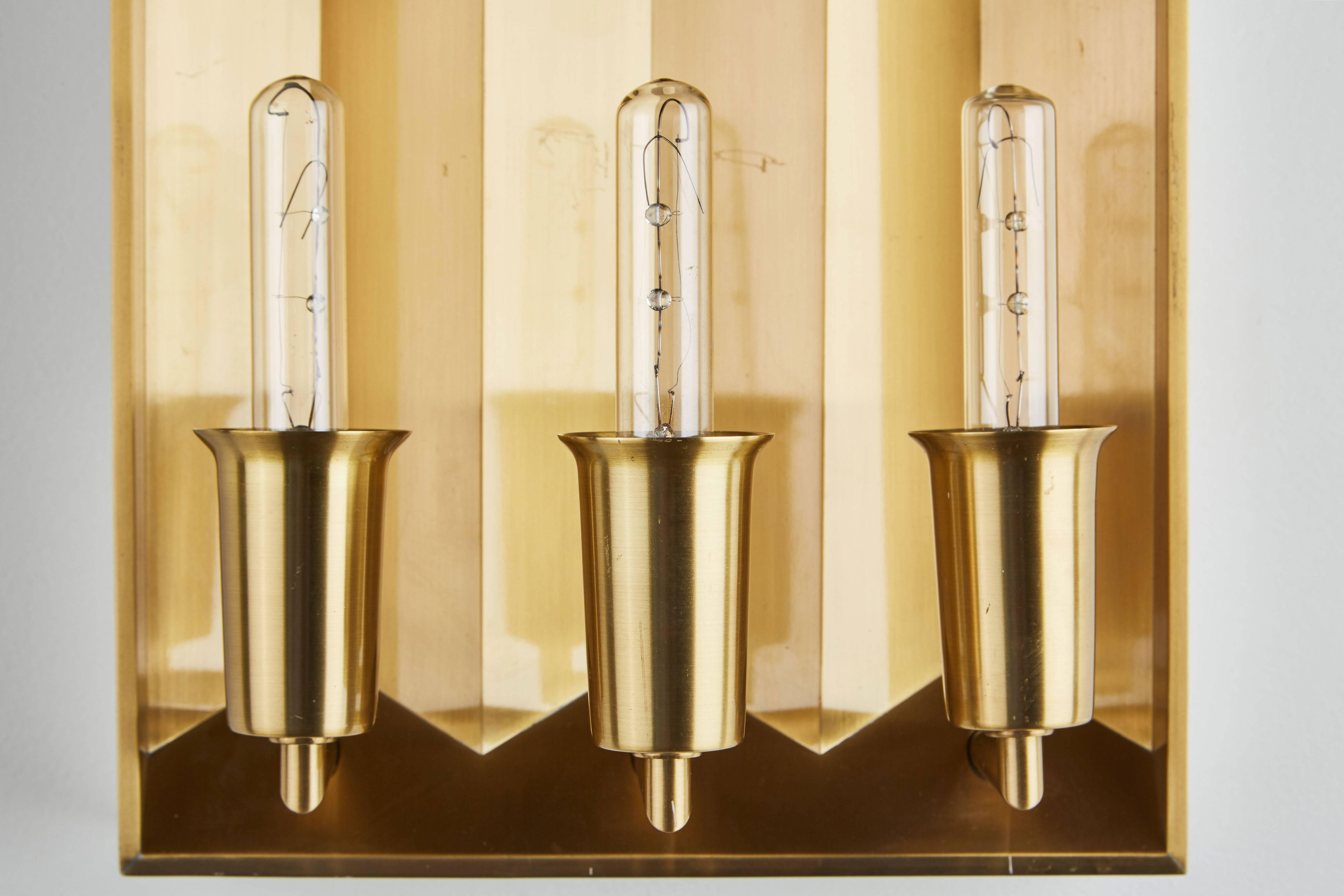 Mid-20th Century Pair of Brass Sconces by Fog & Mørup