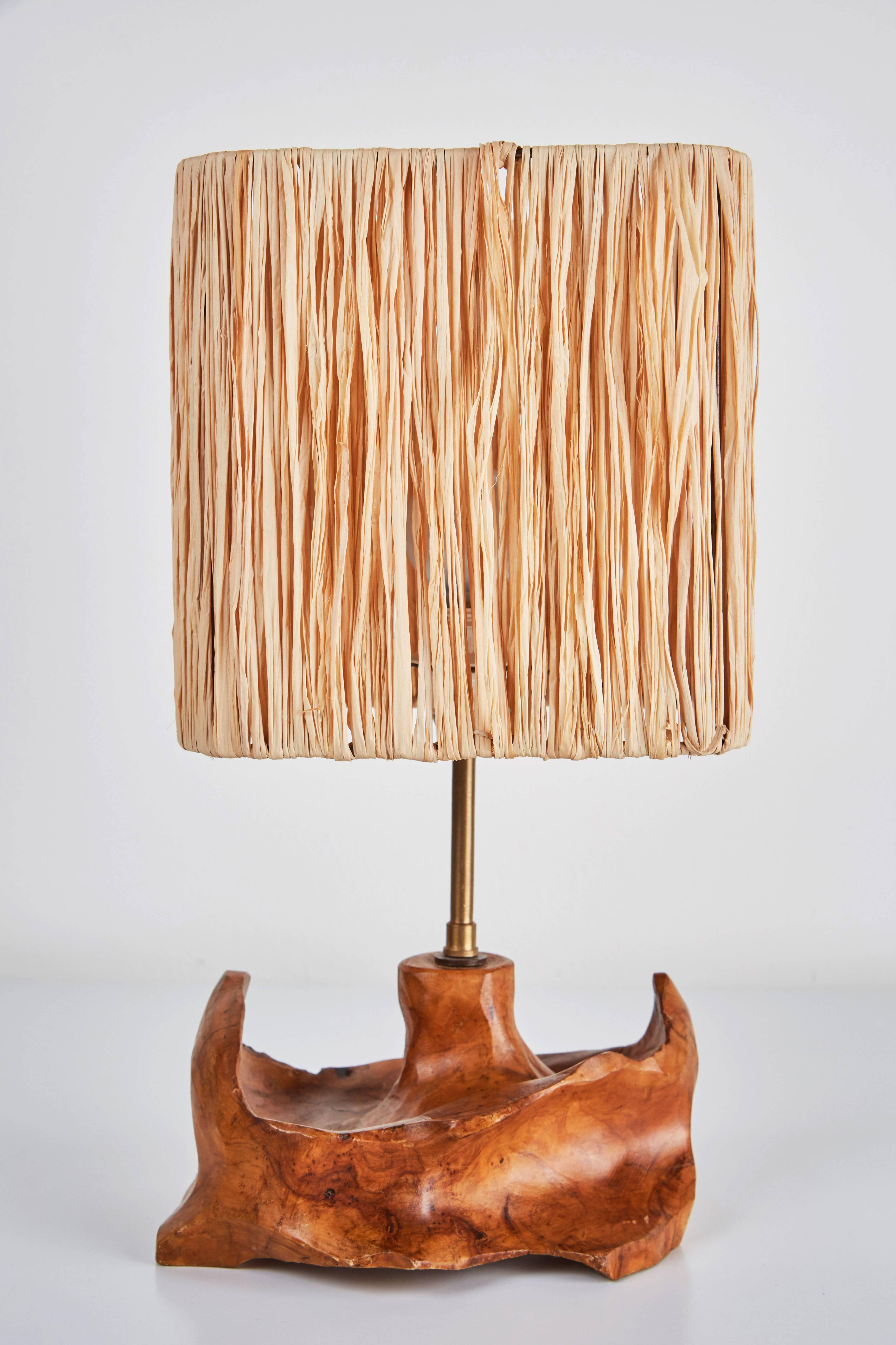 Mid-20th Century Pair of French Sculpted Wood Table Lamps