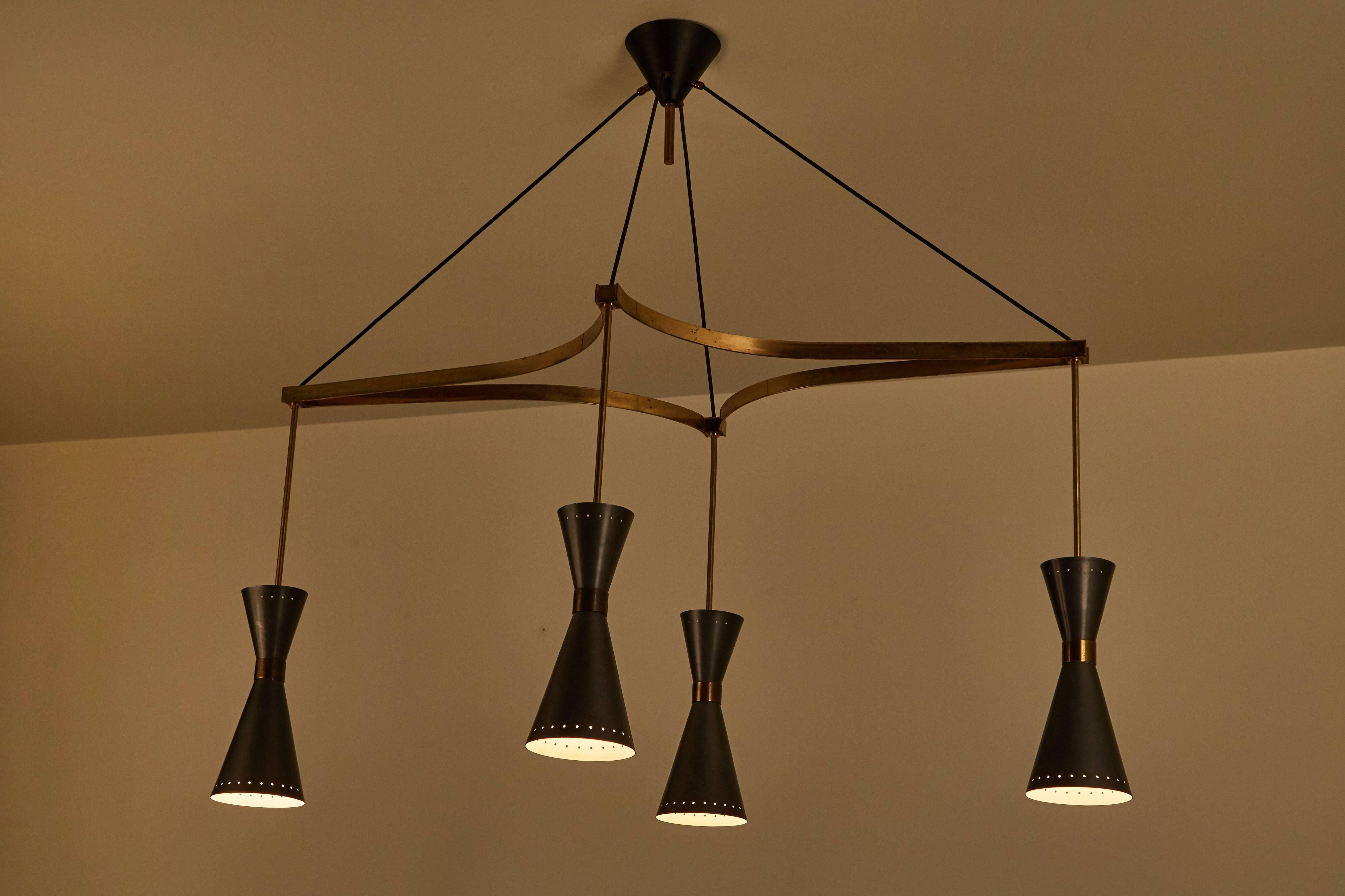 Mid-Century Modern Monumental Asymmetrical Italian Chandelier 