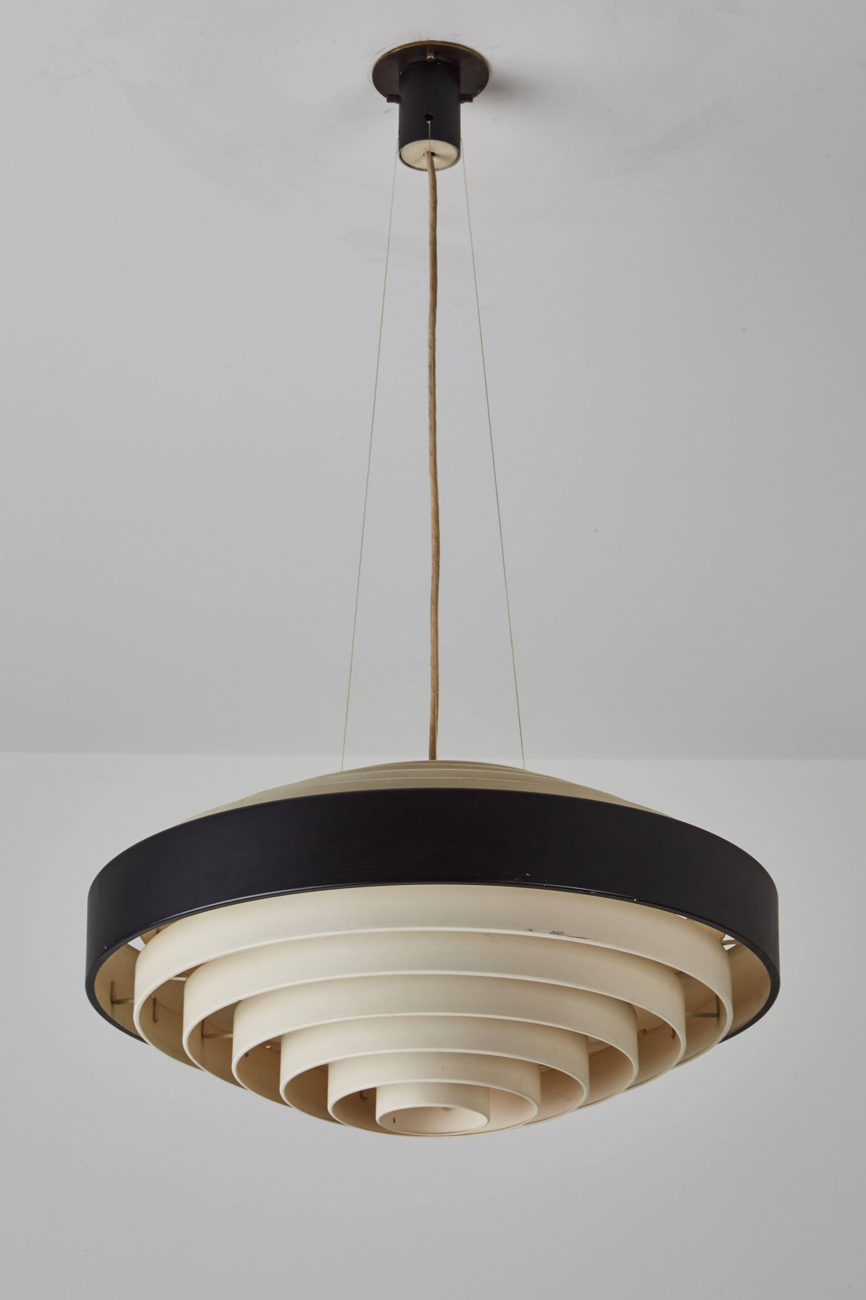 Louvered Suspension Light by Bruno Gatta for Stilnovo In Excellent Condition In Los Angeles, CA