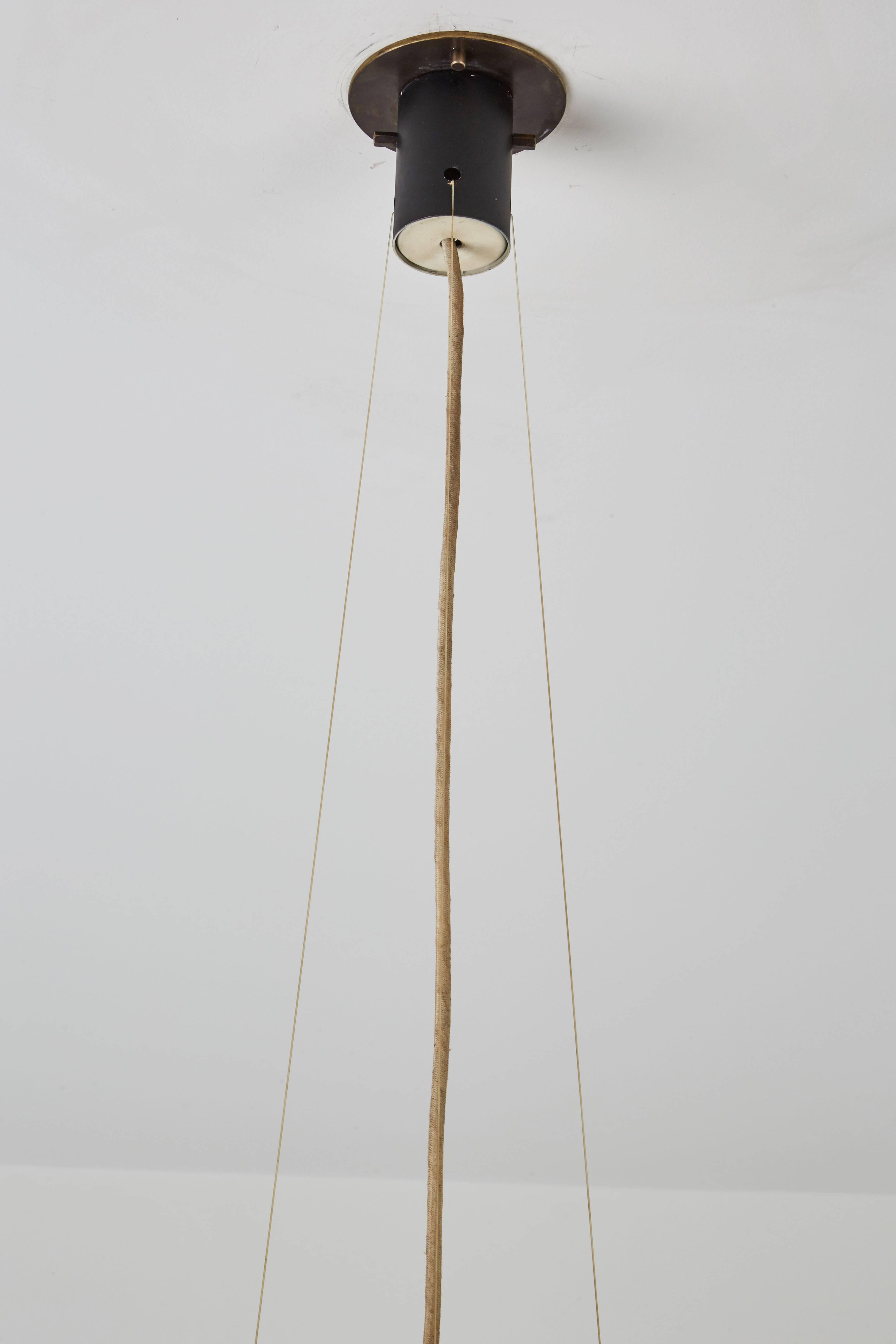 Mid-20th Century Louvered Suspension Light by Bruno Gatta for Stilnovo