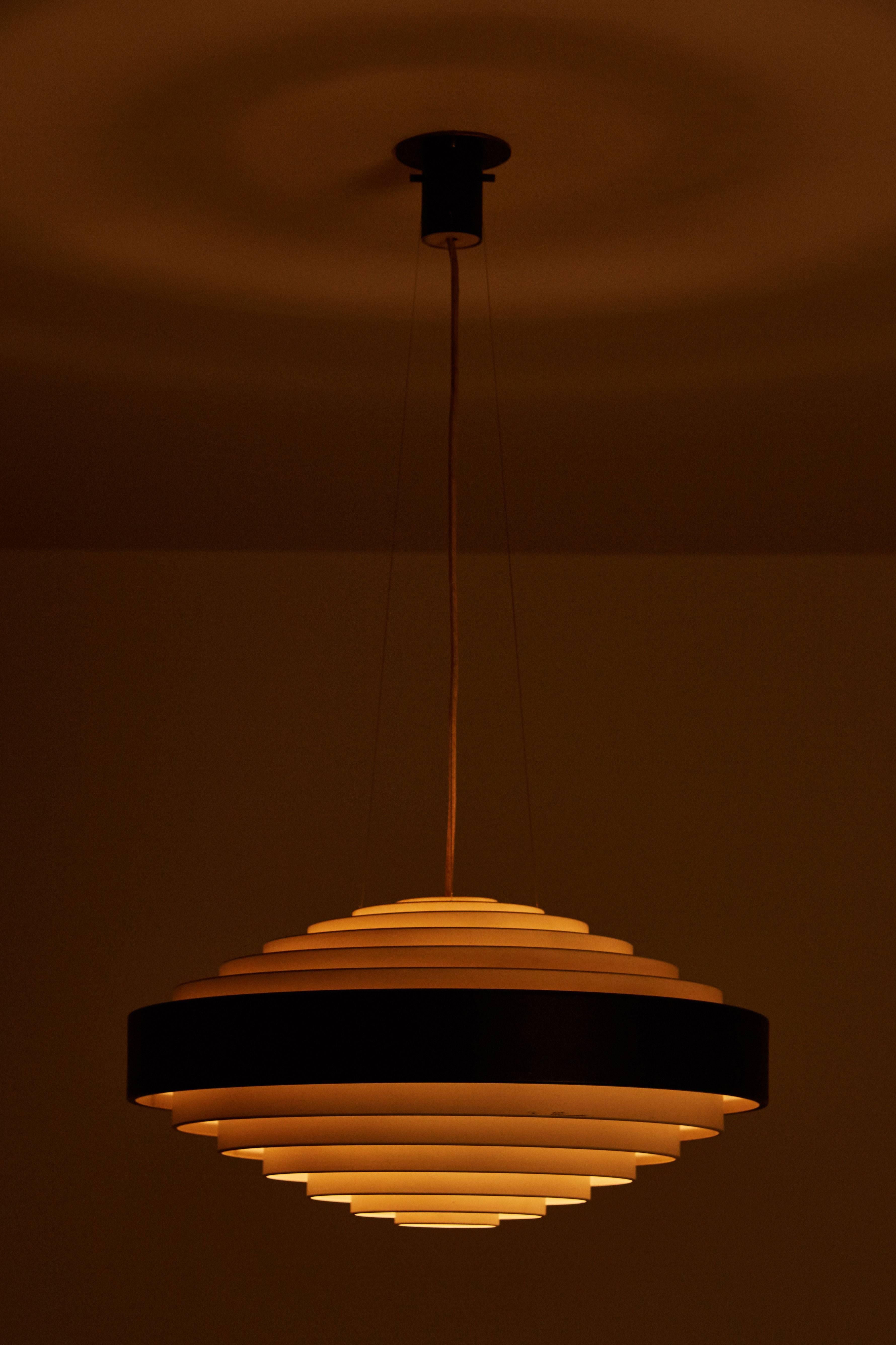 Italian Louvered Suspension Light by Bruno Gatta for Stilnovo