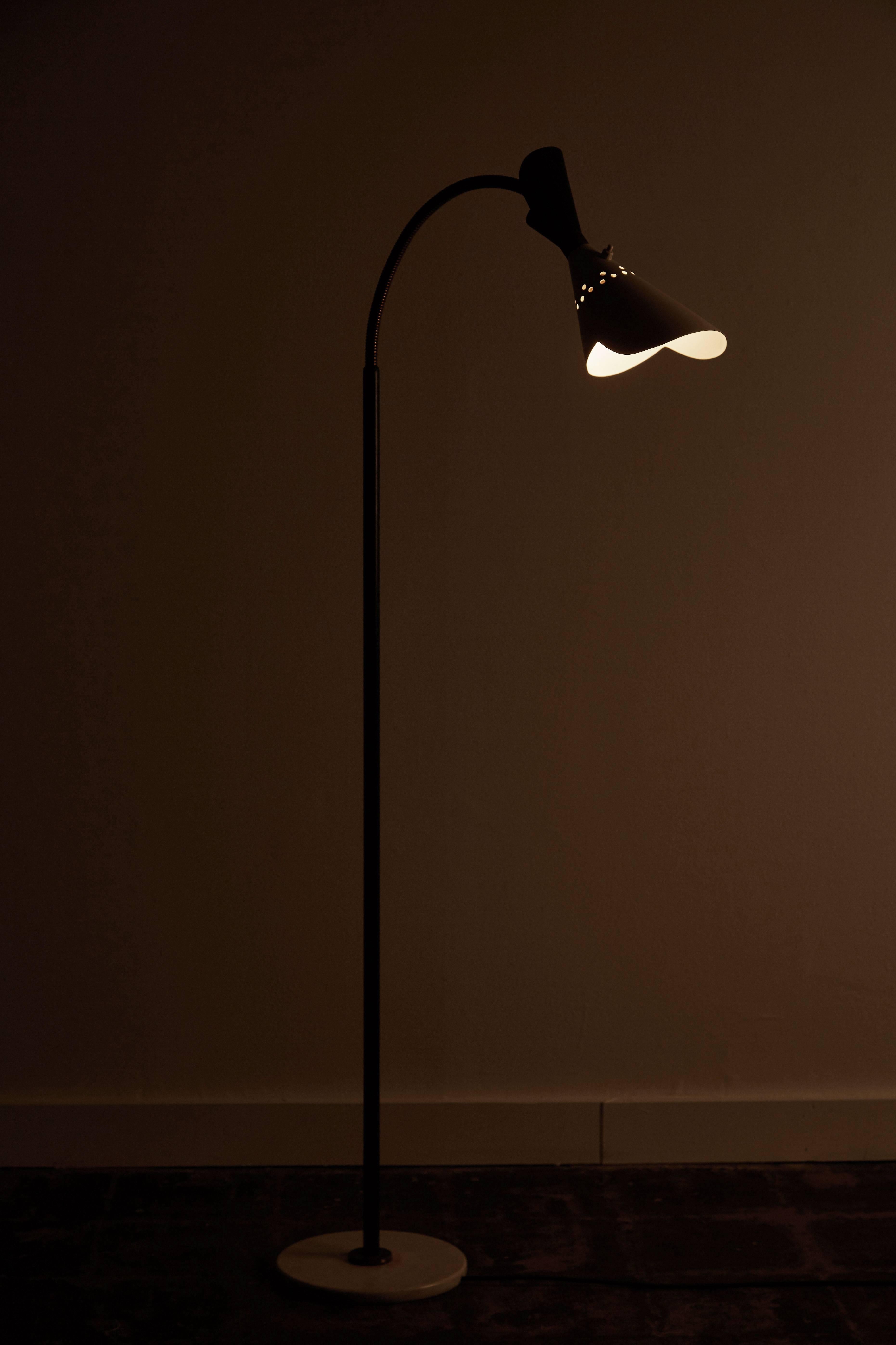 Mid-Century Modern Italian Floor Lamp with Articulating Shade